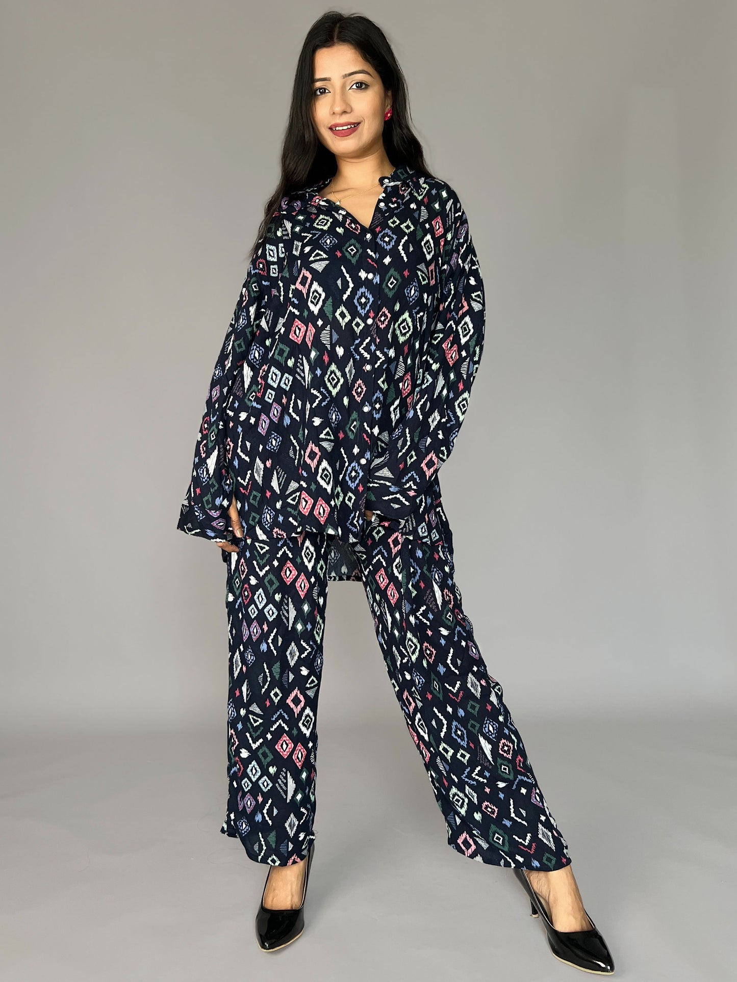 Abstract Print 2 Piece Coord Set
