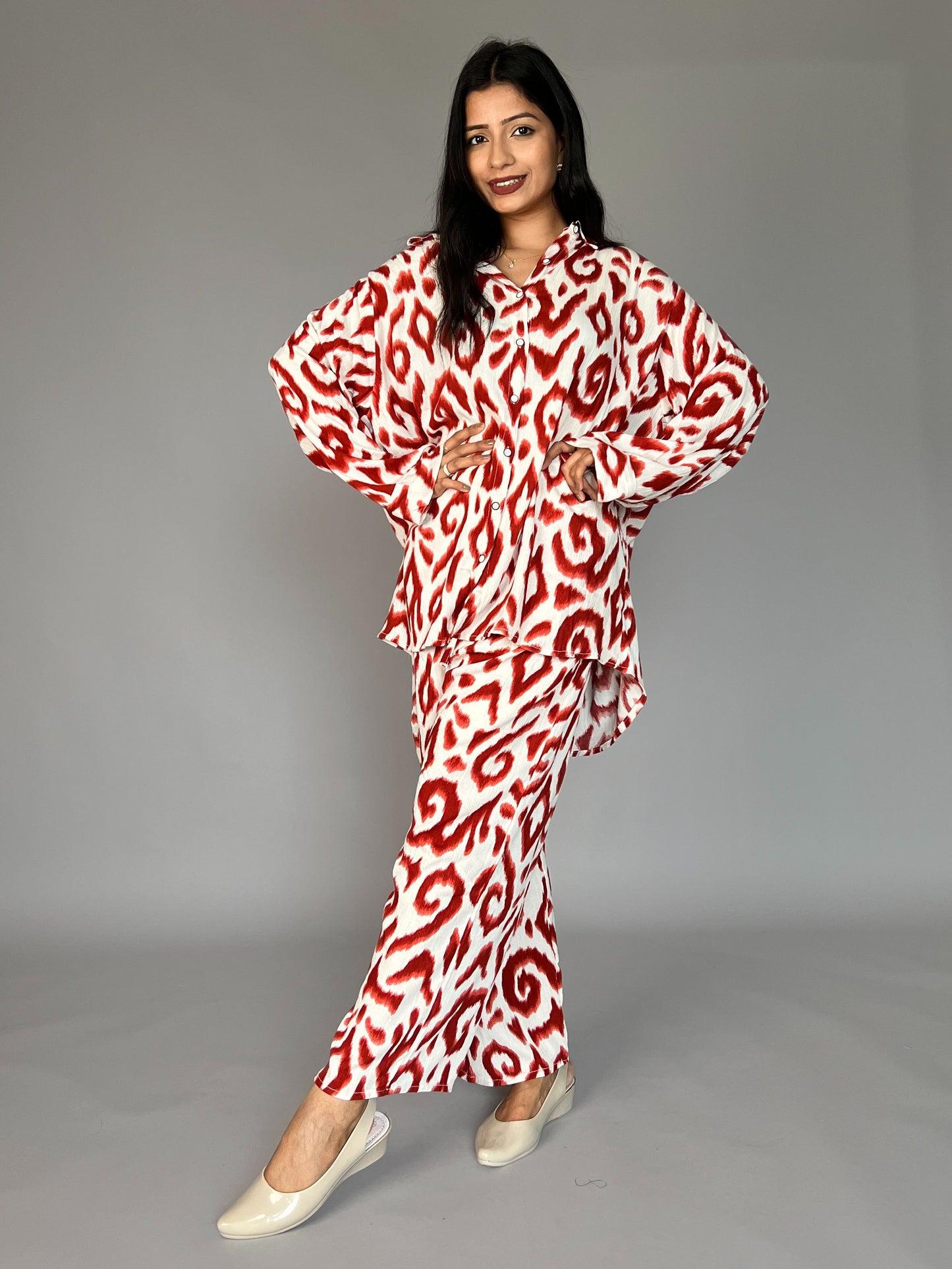 Abstract Print Pants Coord Set