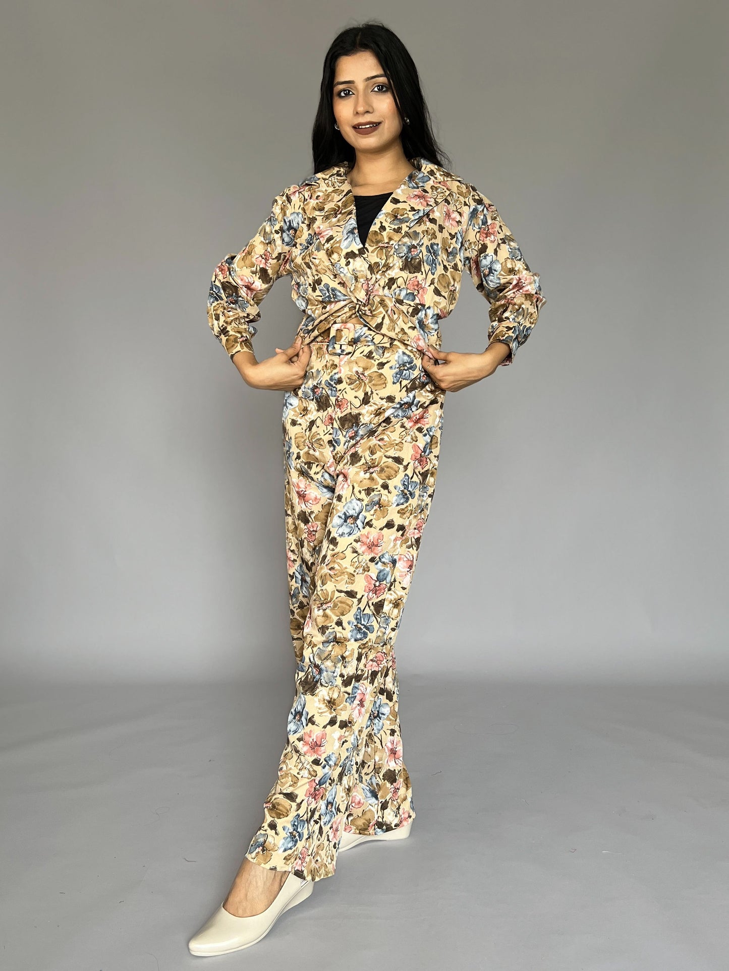 Floral Printed 2 Piece Coord Set