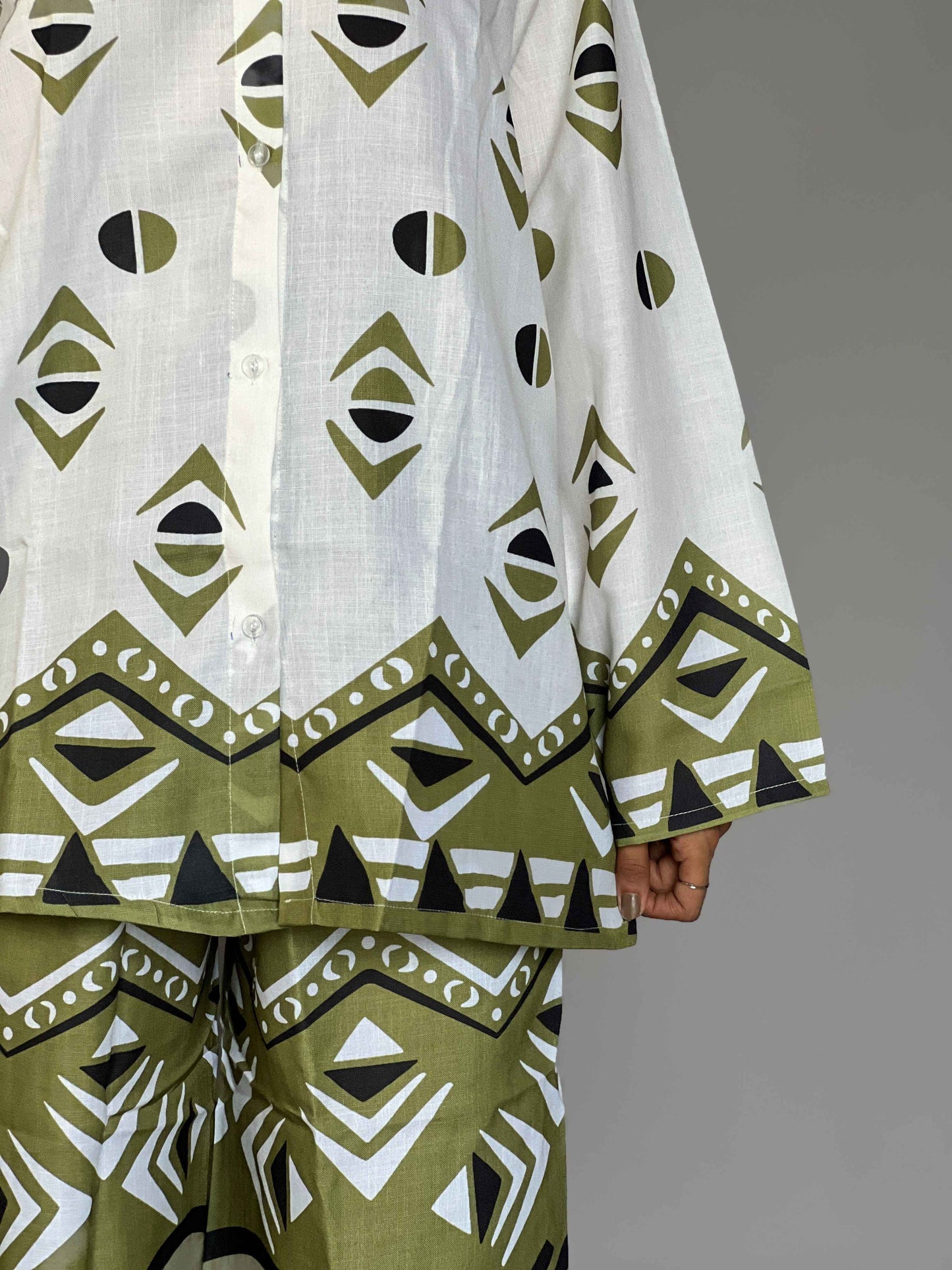 Abstract Print Pants Coord Set