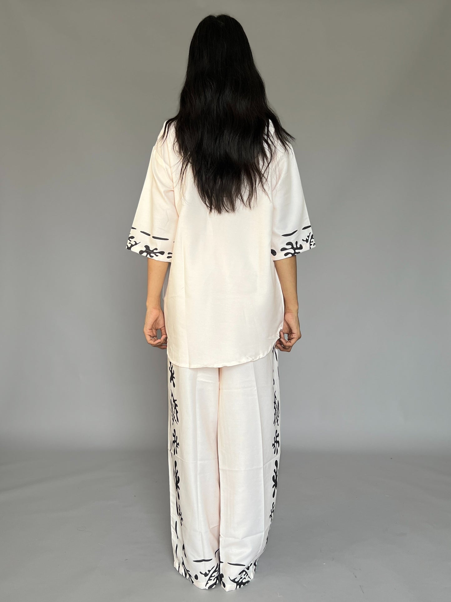 Printed Pants Shirt Coord Set