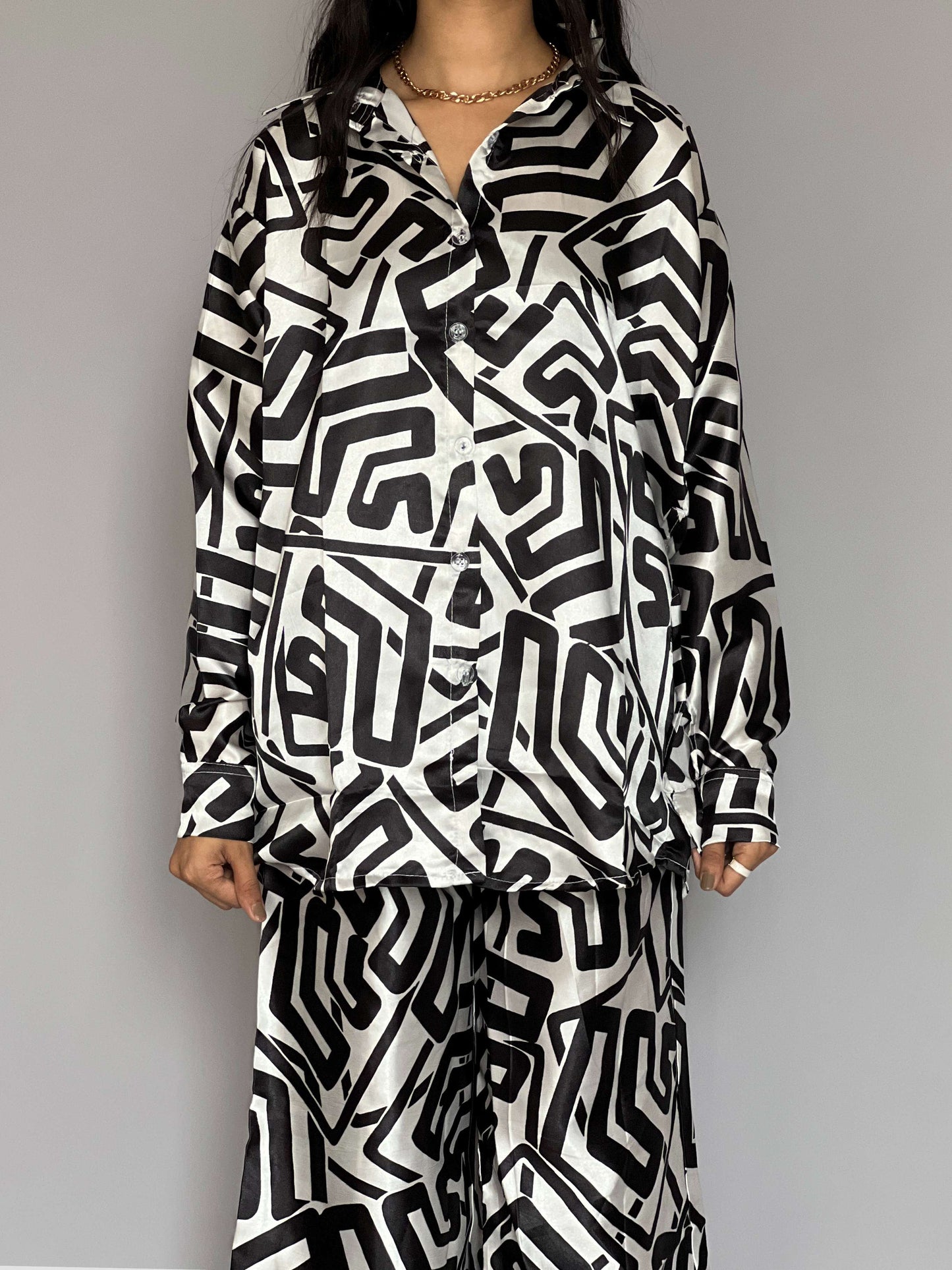 Satin Printed 2 Piece Coord Set