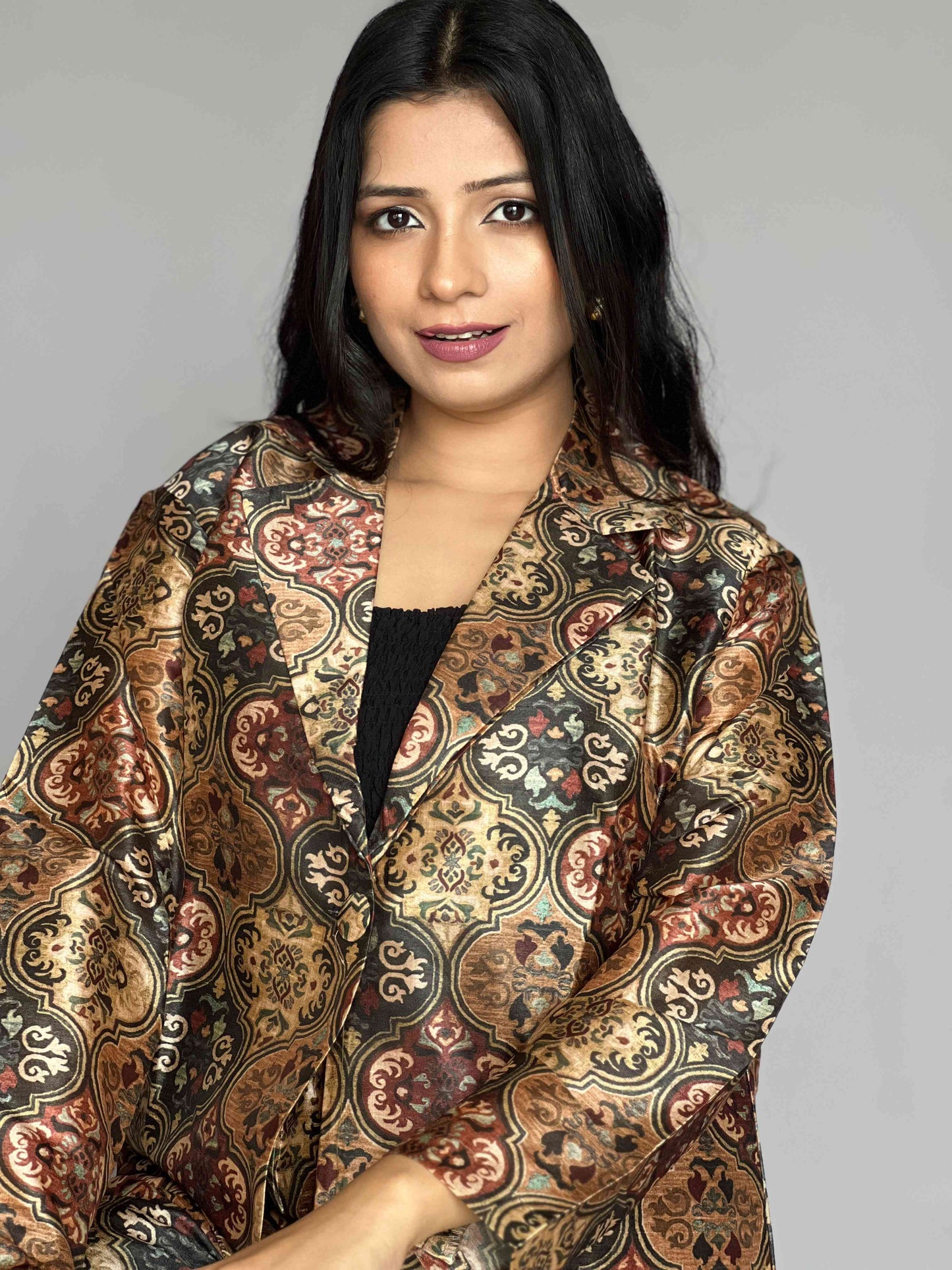 Printed Blazer-Pants 2 Piece Coord Set