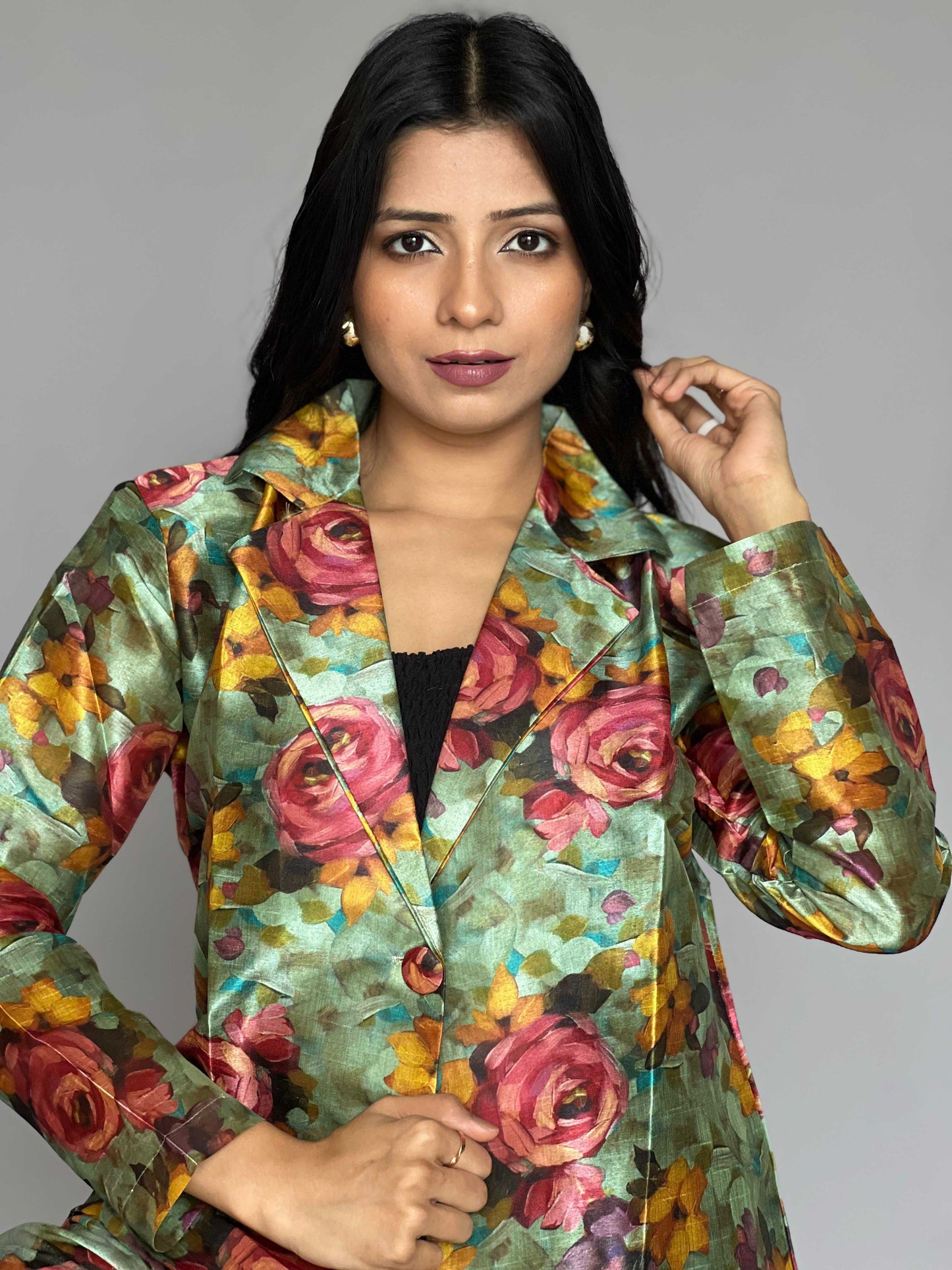 Printed Blazer-Pants 2 Piece Coord Set