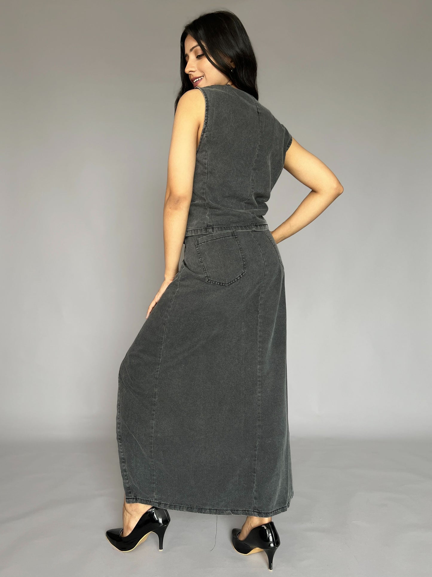 Denim Skirt-Top 2 Piece Coord Set