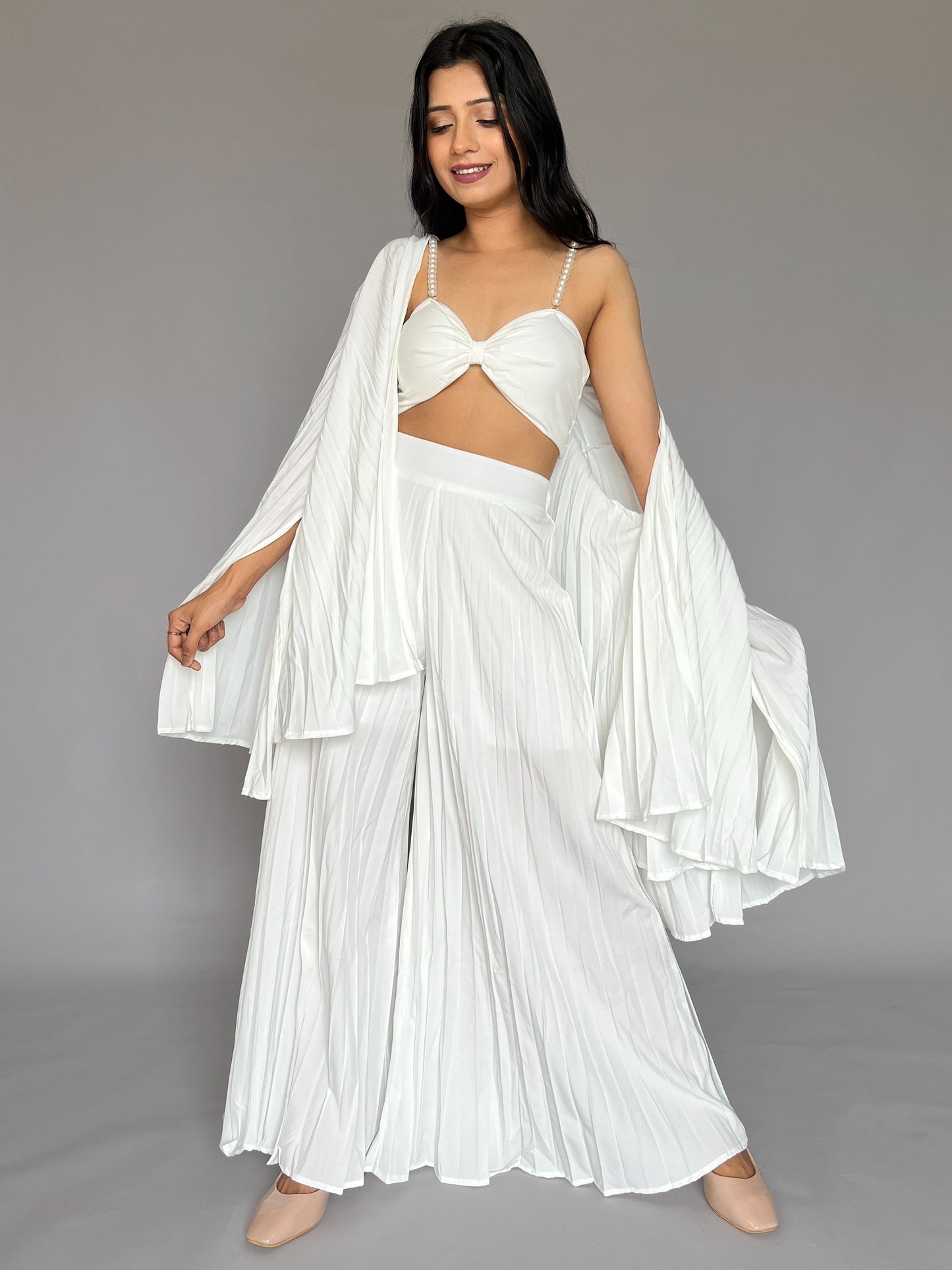 Imported White 3 Piece Coord Set
