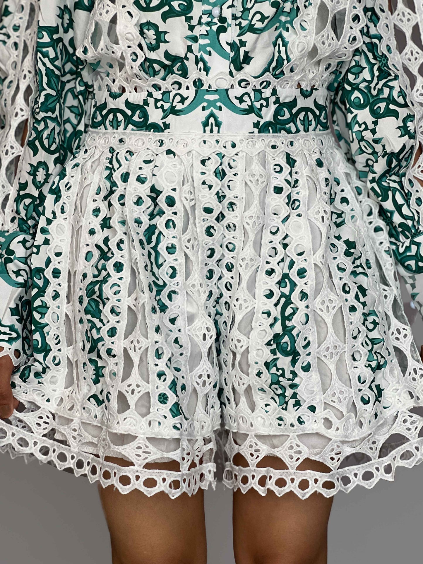 3D Net 2 Piece Shorts Coord Set