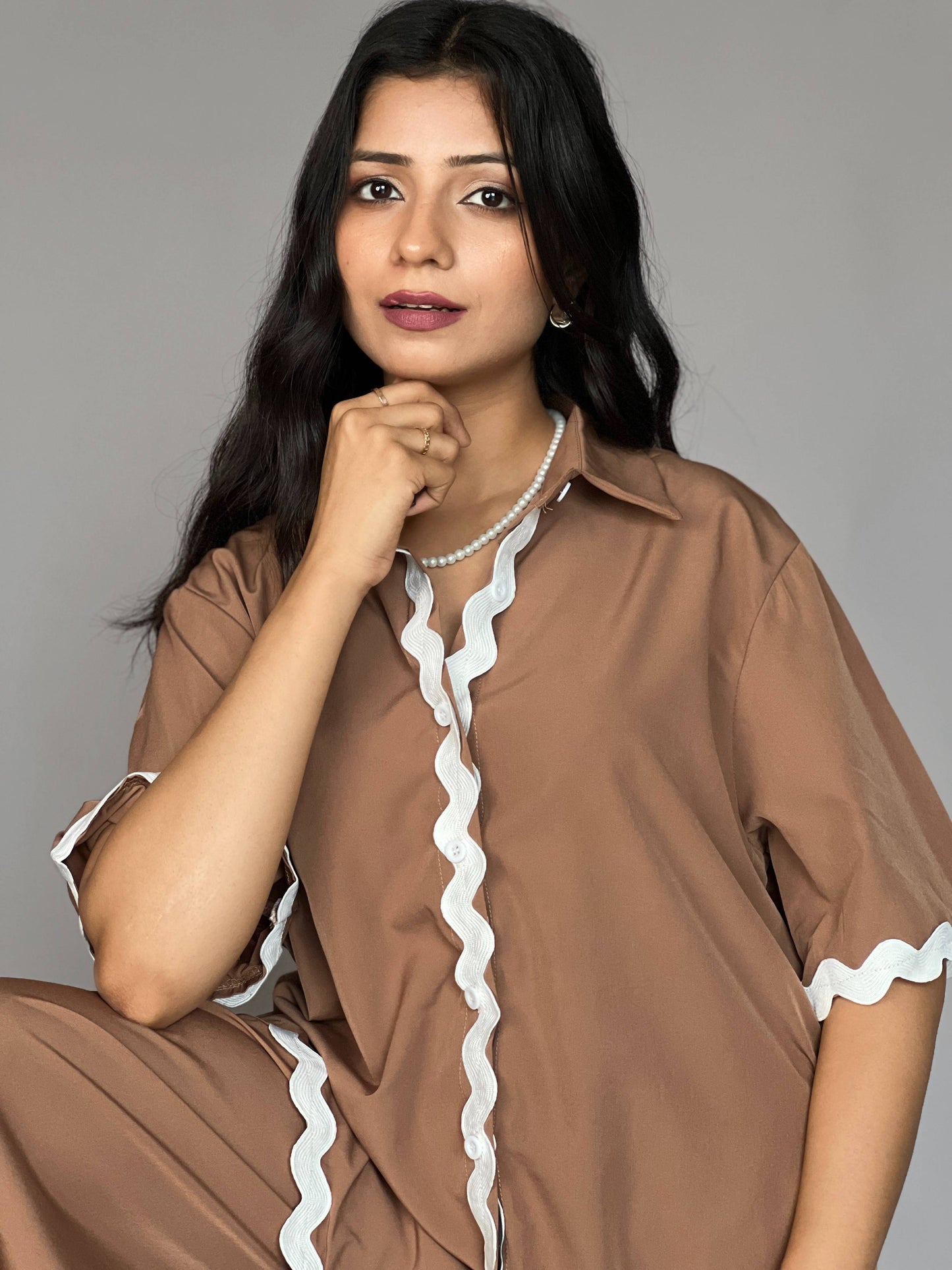Brown 2 Piece Coord Set