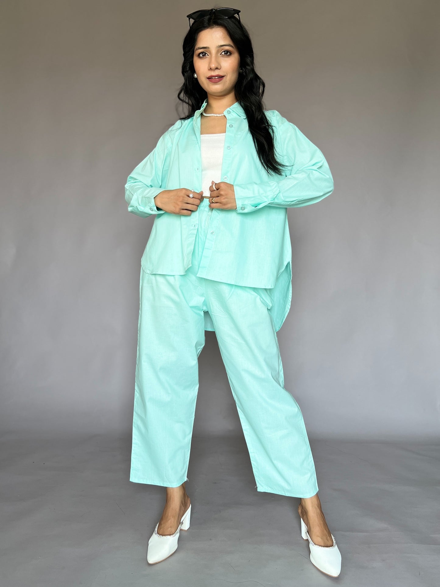 Mint Green 2-Piece Cotton Coord Set