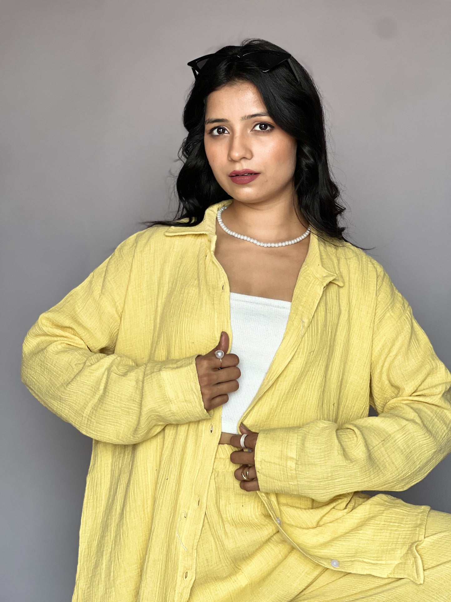 Sunshine Yellow 2-Piece Cotton Coord Set