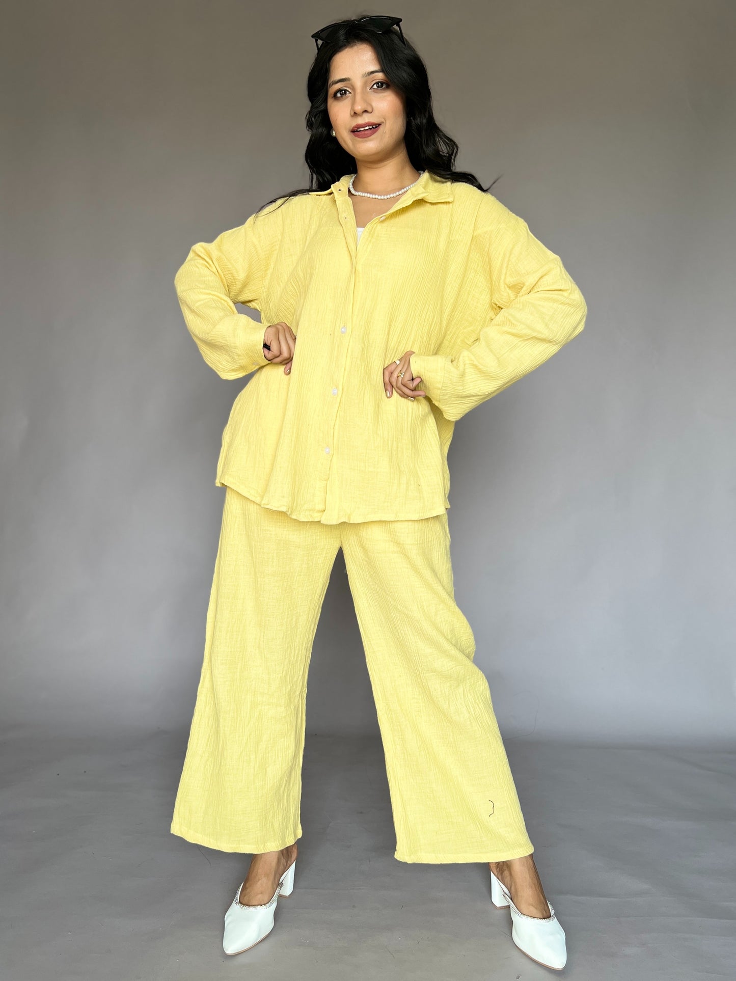 Sunshine Yellow 2-Piece Cotton Coord Set