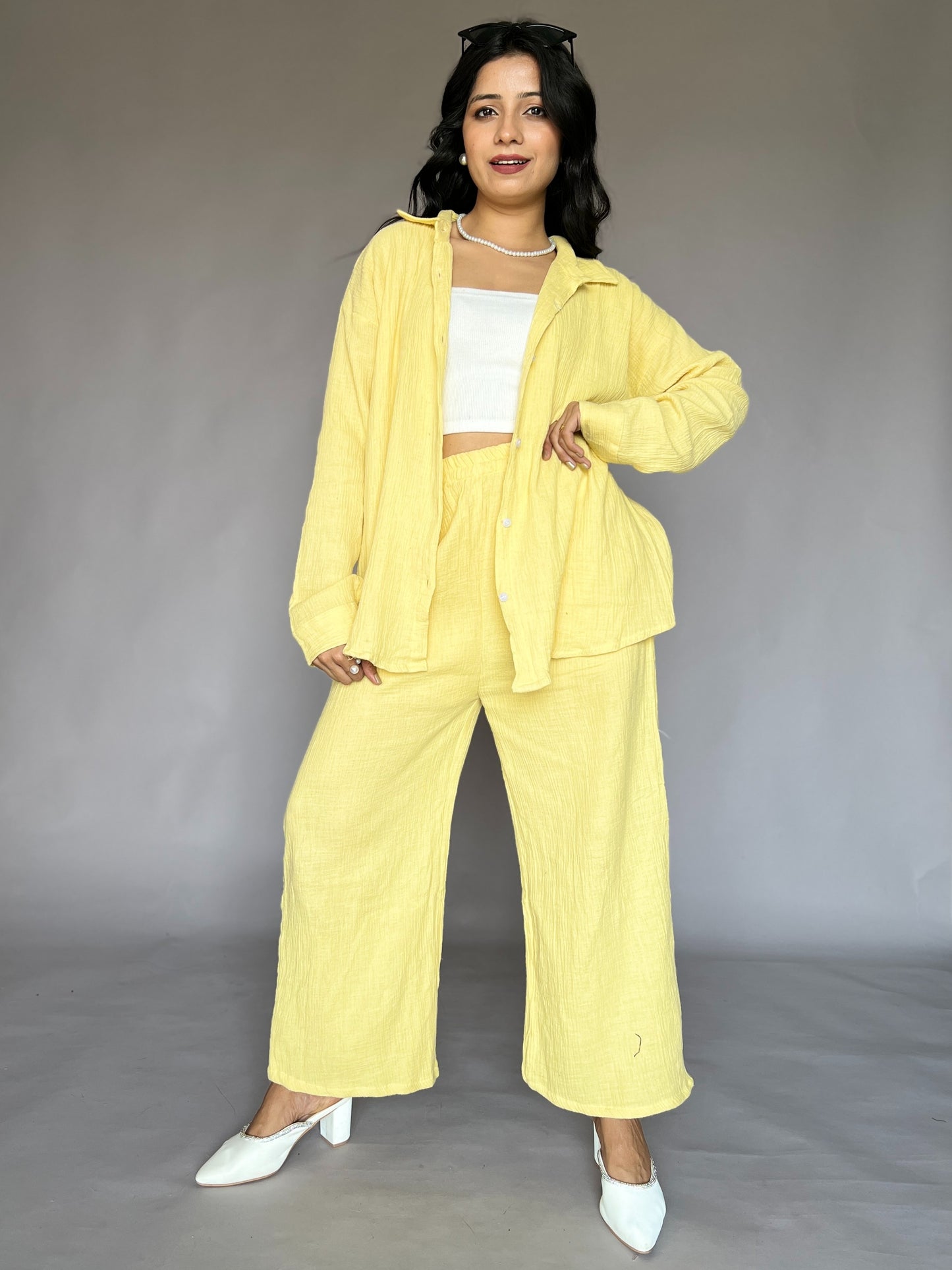 Sunshine Yellow 2-Piece Cotton Coord Set