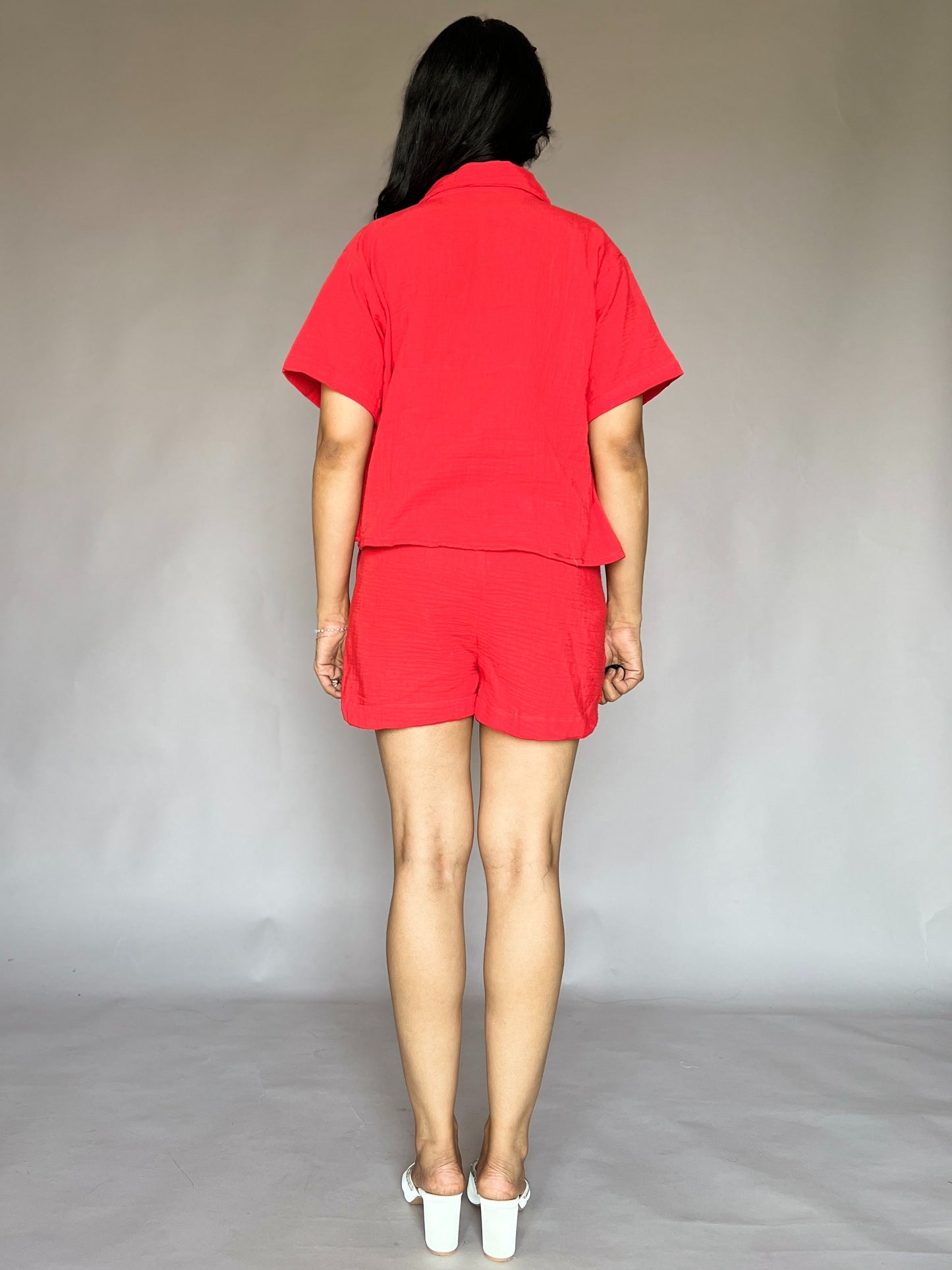 Scarlet Red 2-Piece Shorts Coord Set