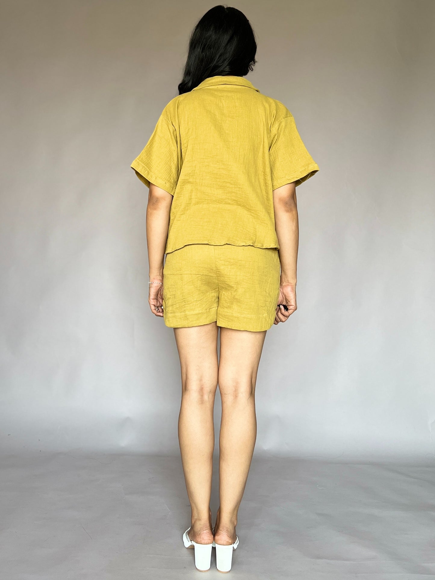 Mustard Yellow 2-Piece Shorts Coord Set