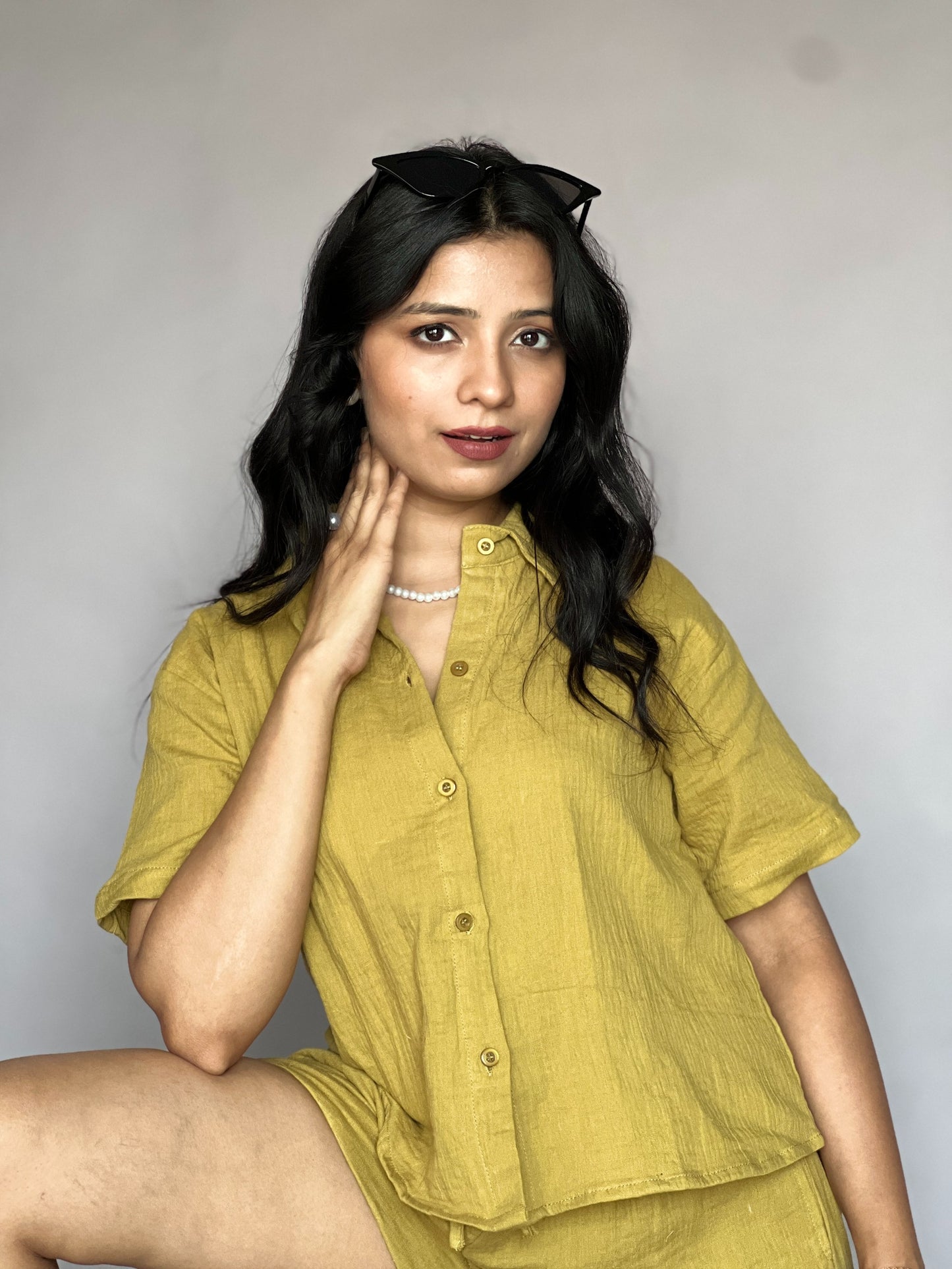Mustard Yellow 2-Piece Shorts Coord Set