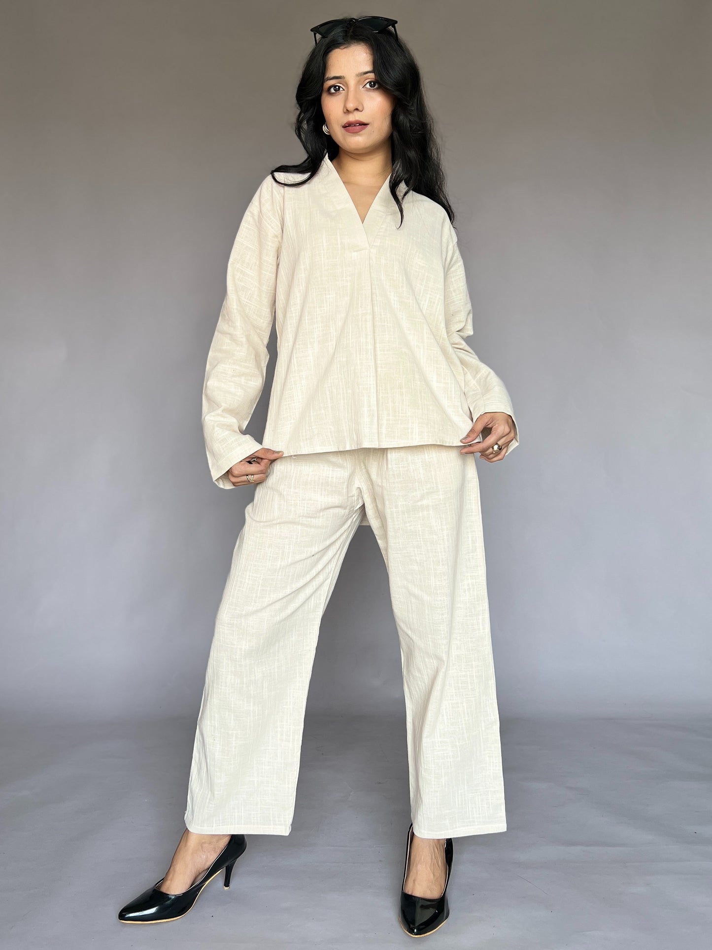 Soft Beige 2-Piece Minimal Coord Set