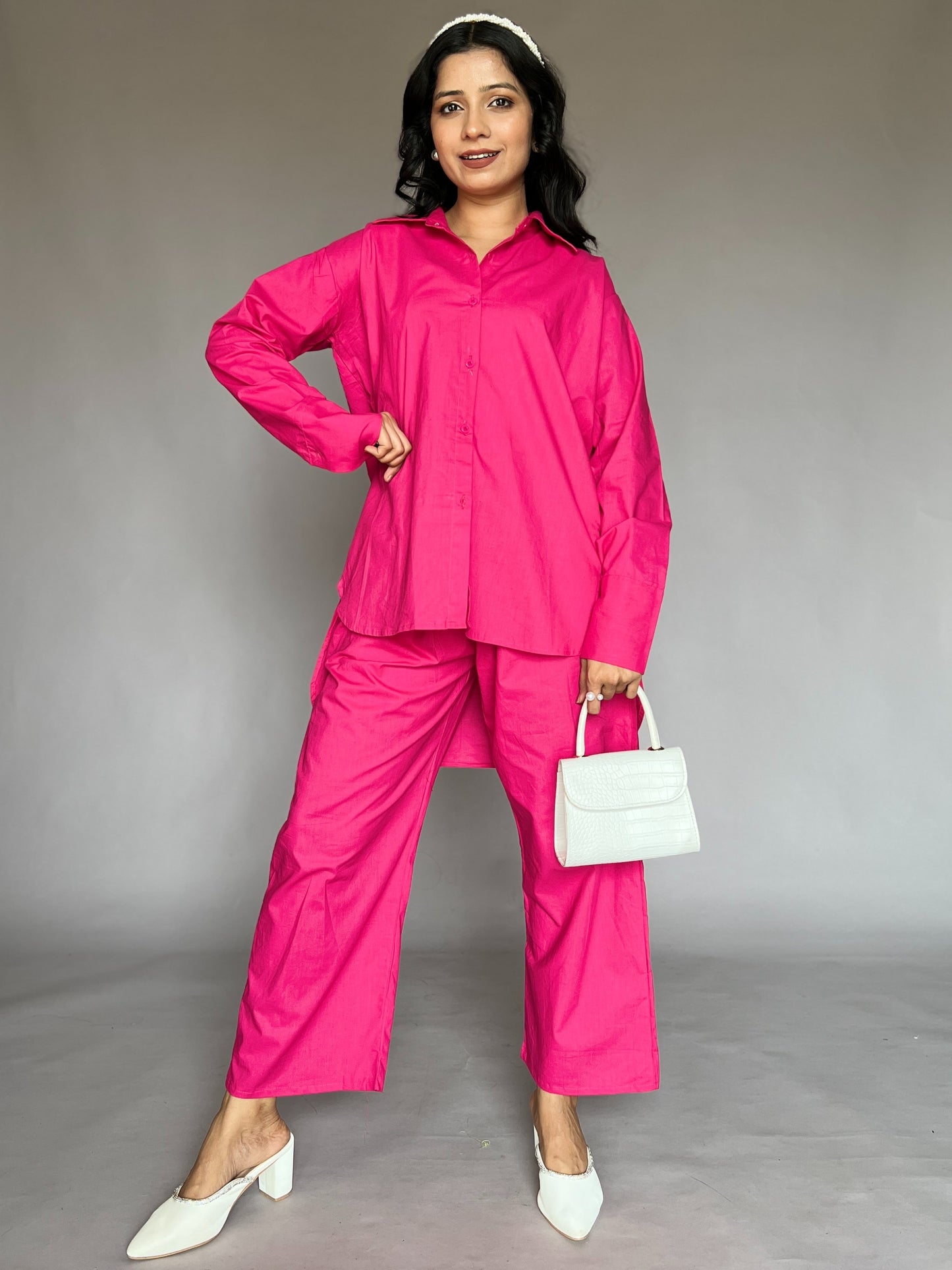 Hot Pink 2-Piece Cotton Coord Set