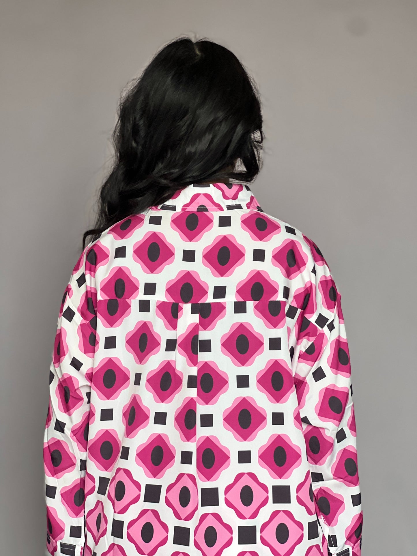 Pink Geometric Print 2-Piece Coord Set