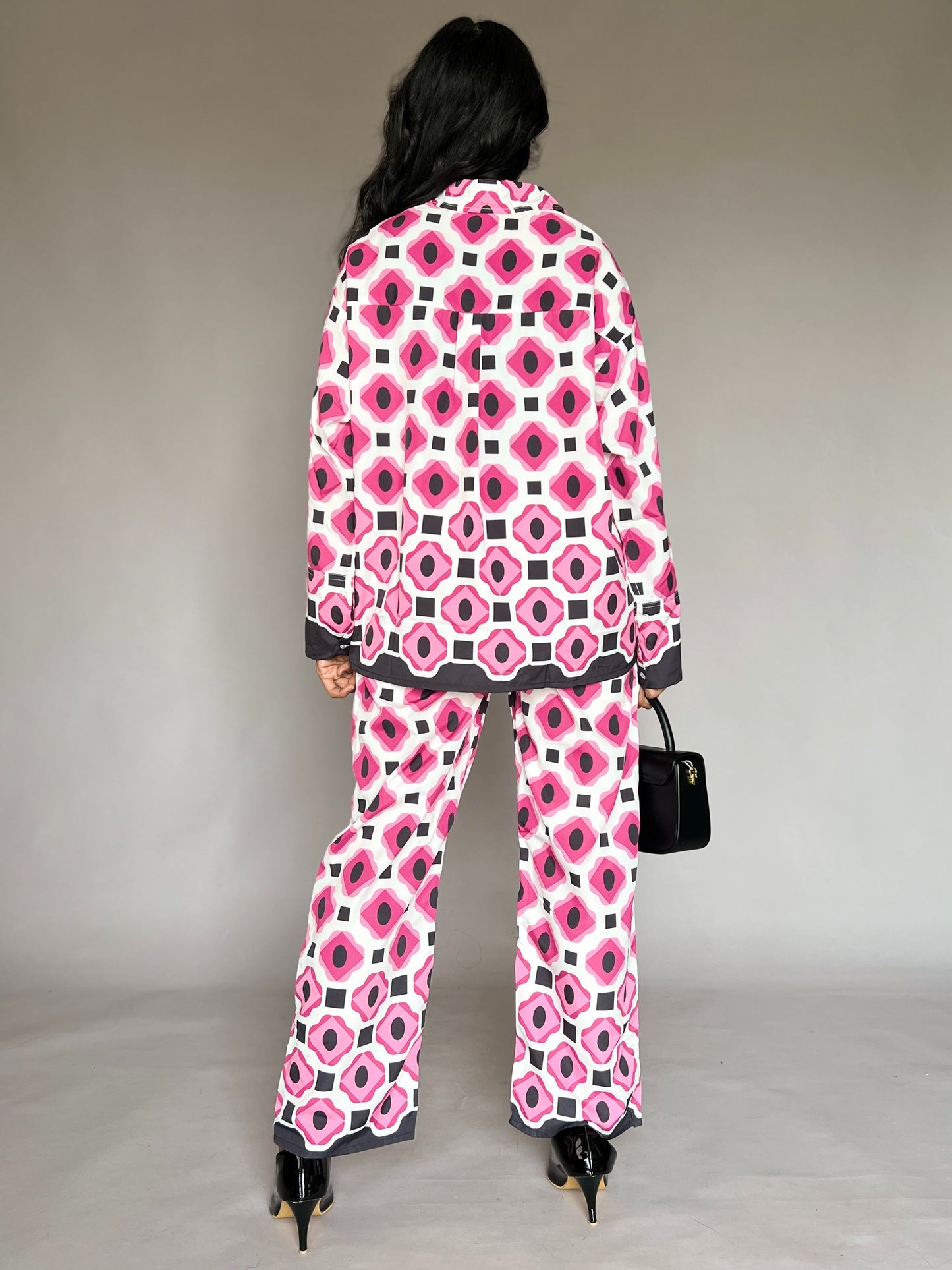 Pink Geometric Print 2-Piece Coord Set