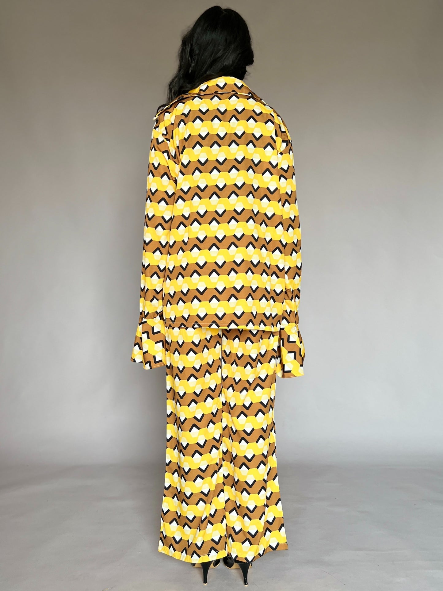 Yellow Zigzag Print 2-Piece Coord Set
