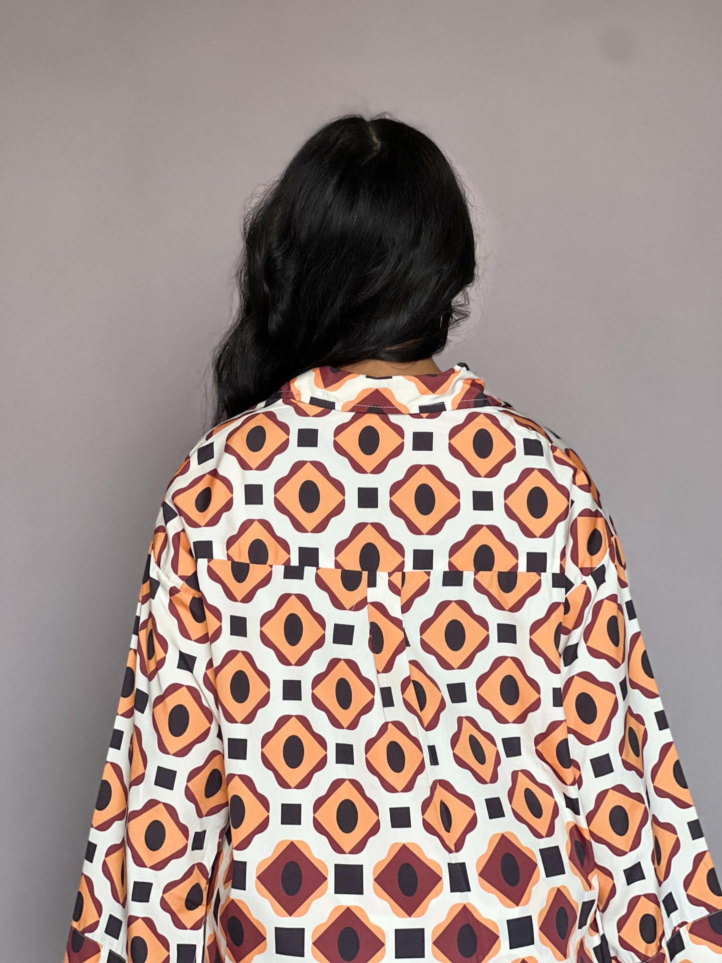 Burnt Orange Geometric 2-Piece Coord Set