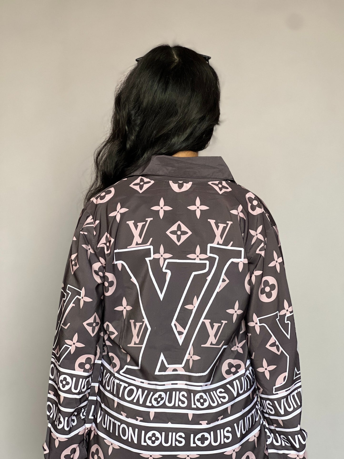 Louis Vuitton-Inspired Grey 2-Piece Coord Set