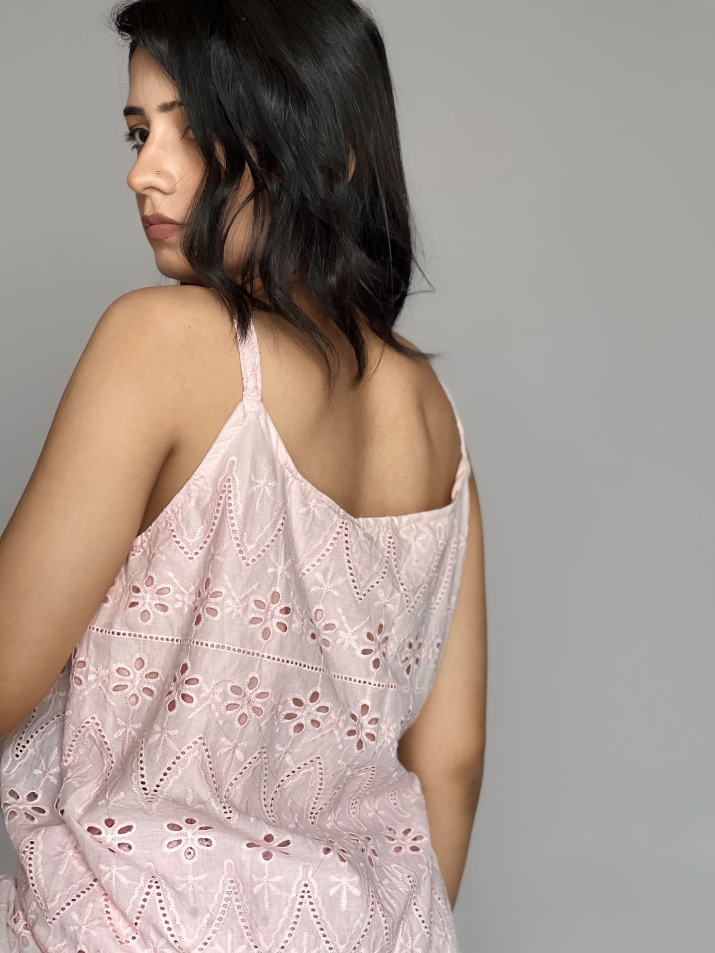 Baby Pink Eyelet 2-Piece Shorts Co-ord Set