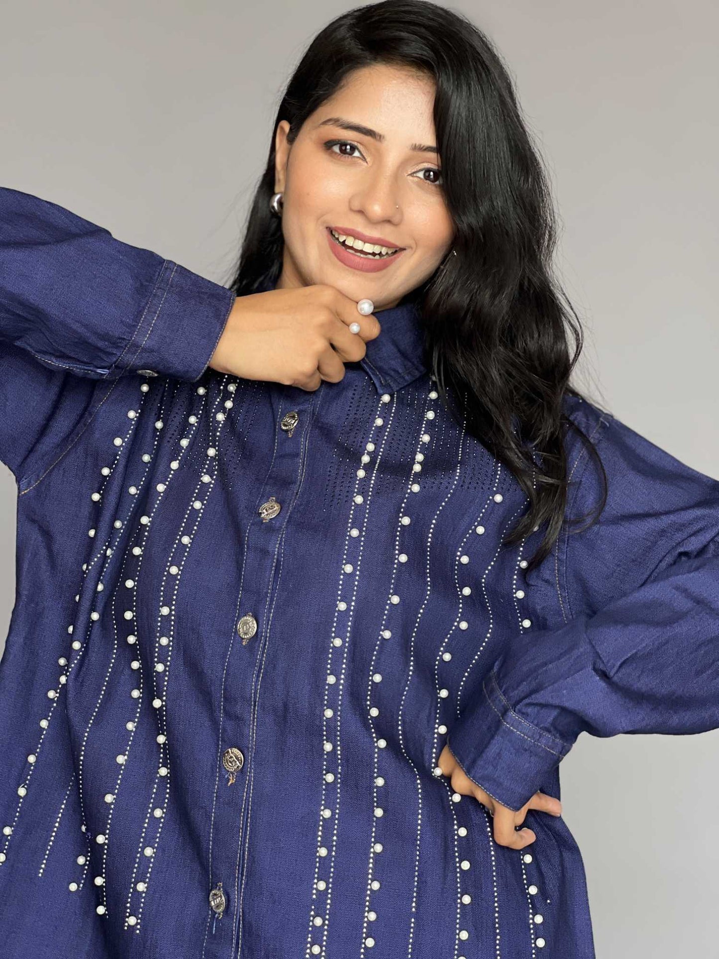 Denim Shirt & Pants Co-ord Setโ 2 Piece