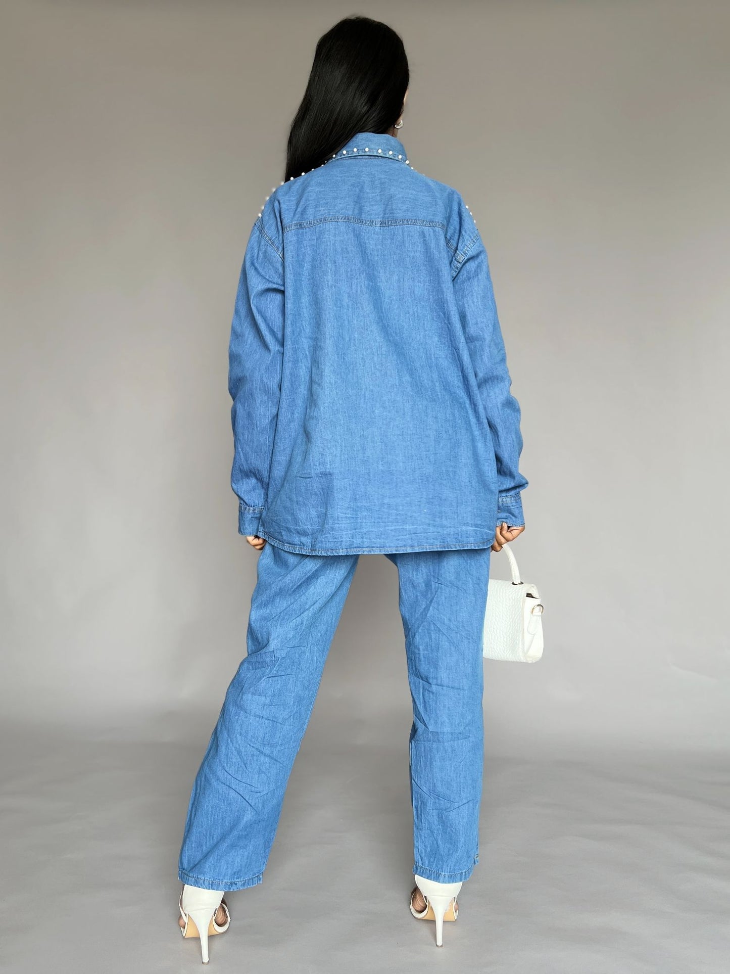 Denim Shirt & Pants Co-ord Setโ 2 Piece