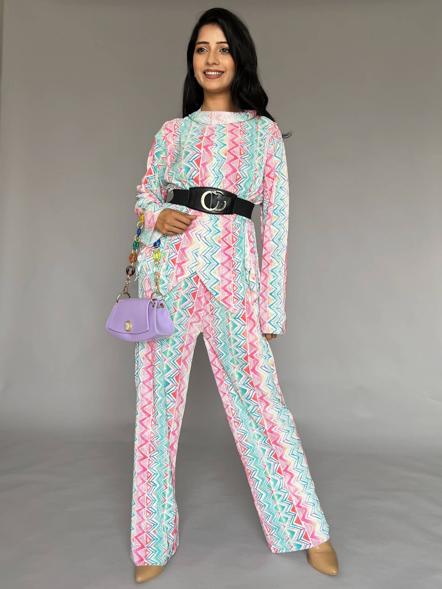 Pastel Printed Pants Co-ord Set โ 2 Piece