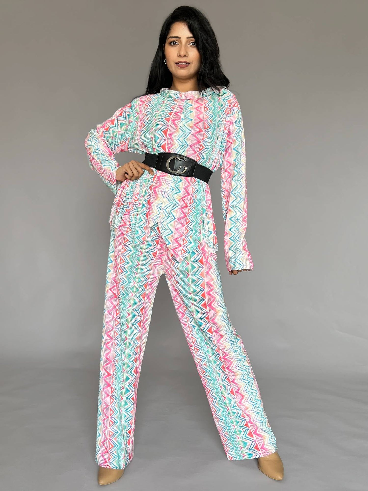 Pastel Printed Pants Co-ord Set โ 2 Piece