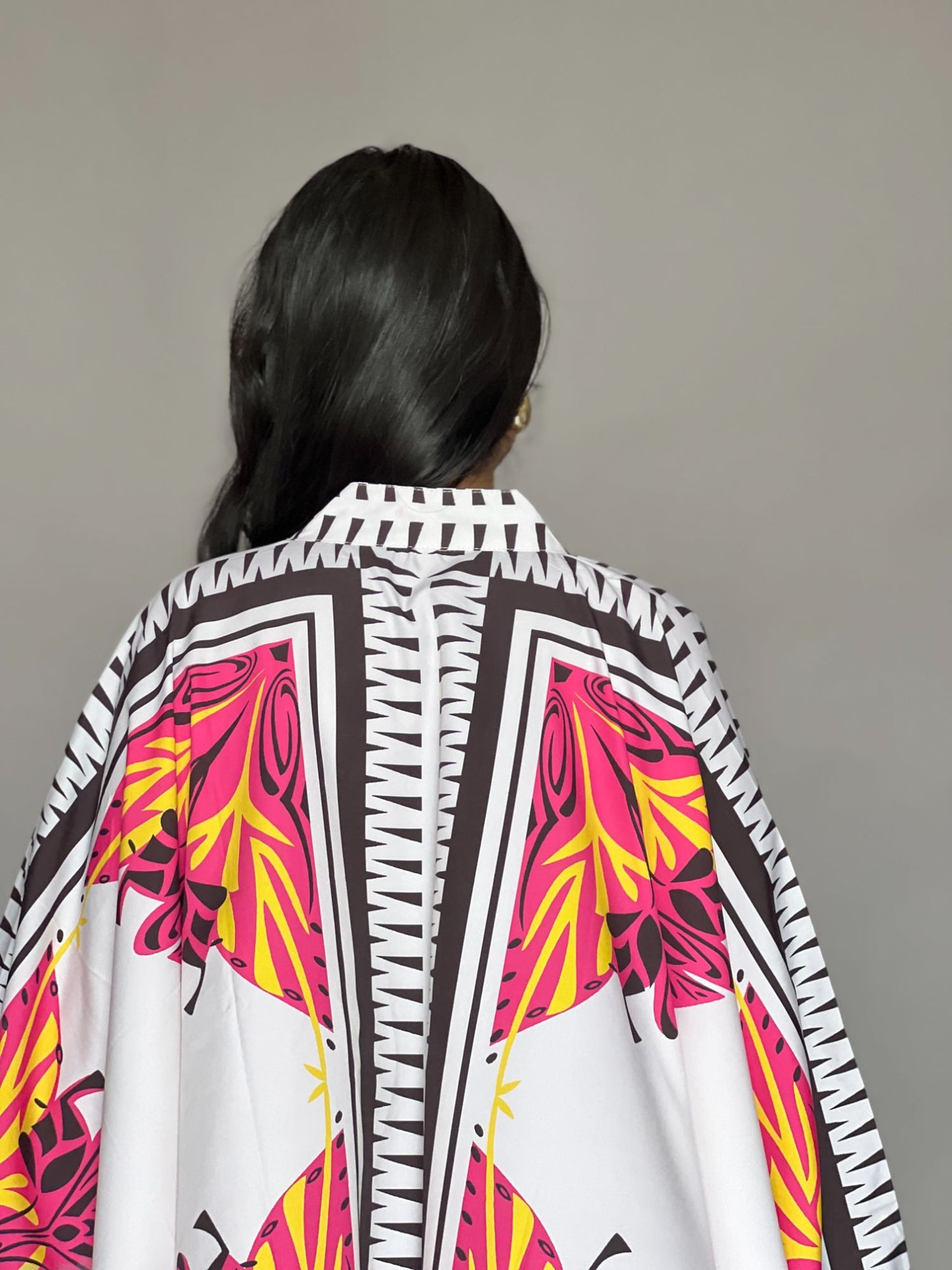 Pink White Printed 2-Piece Kaftan Pants Co-ord Set