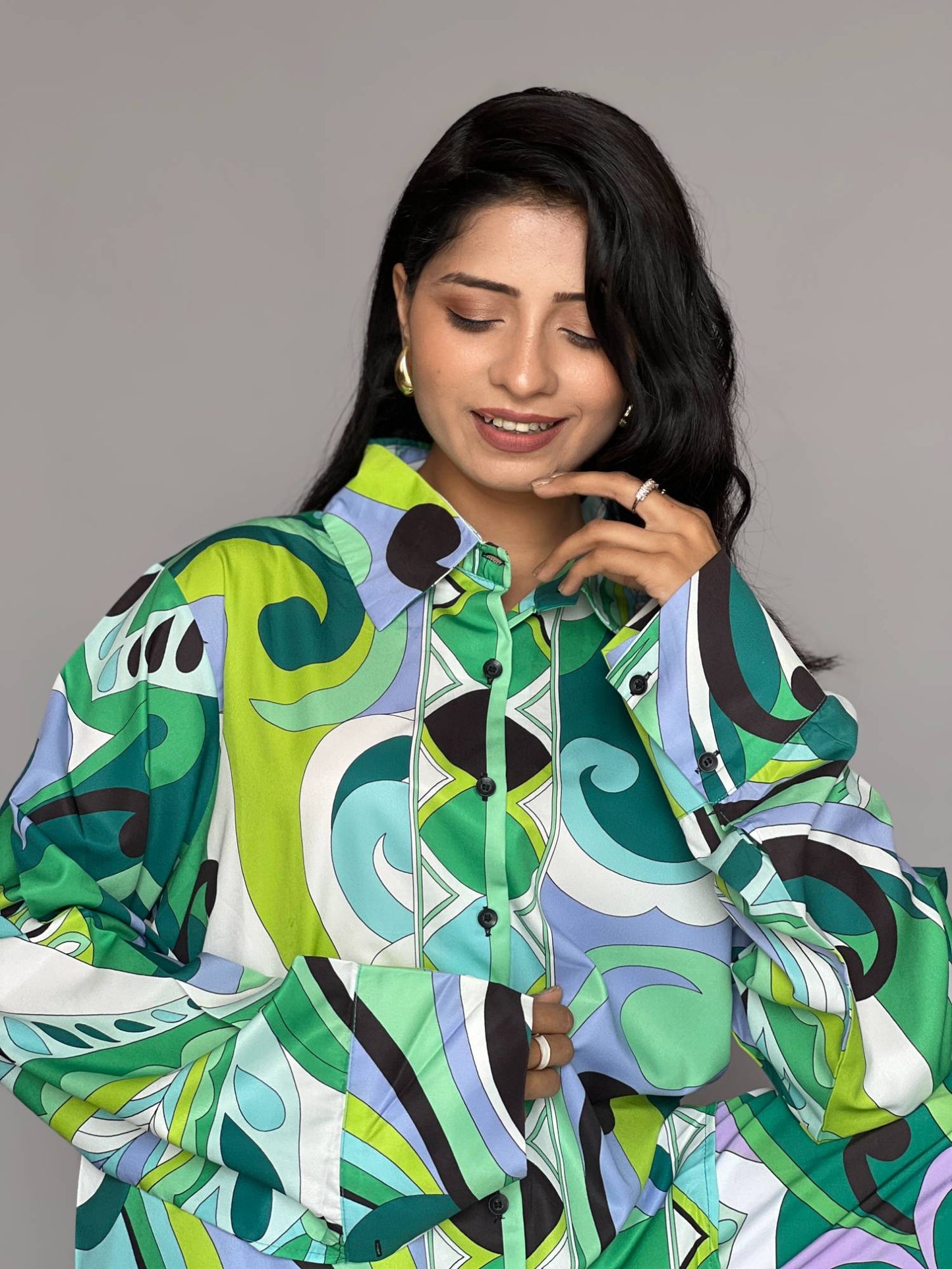 Green Printed 2-Piece Pants Co-ord Set