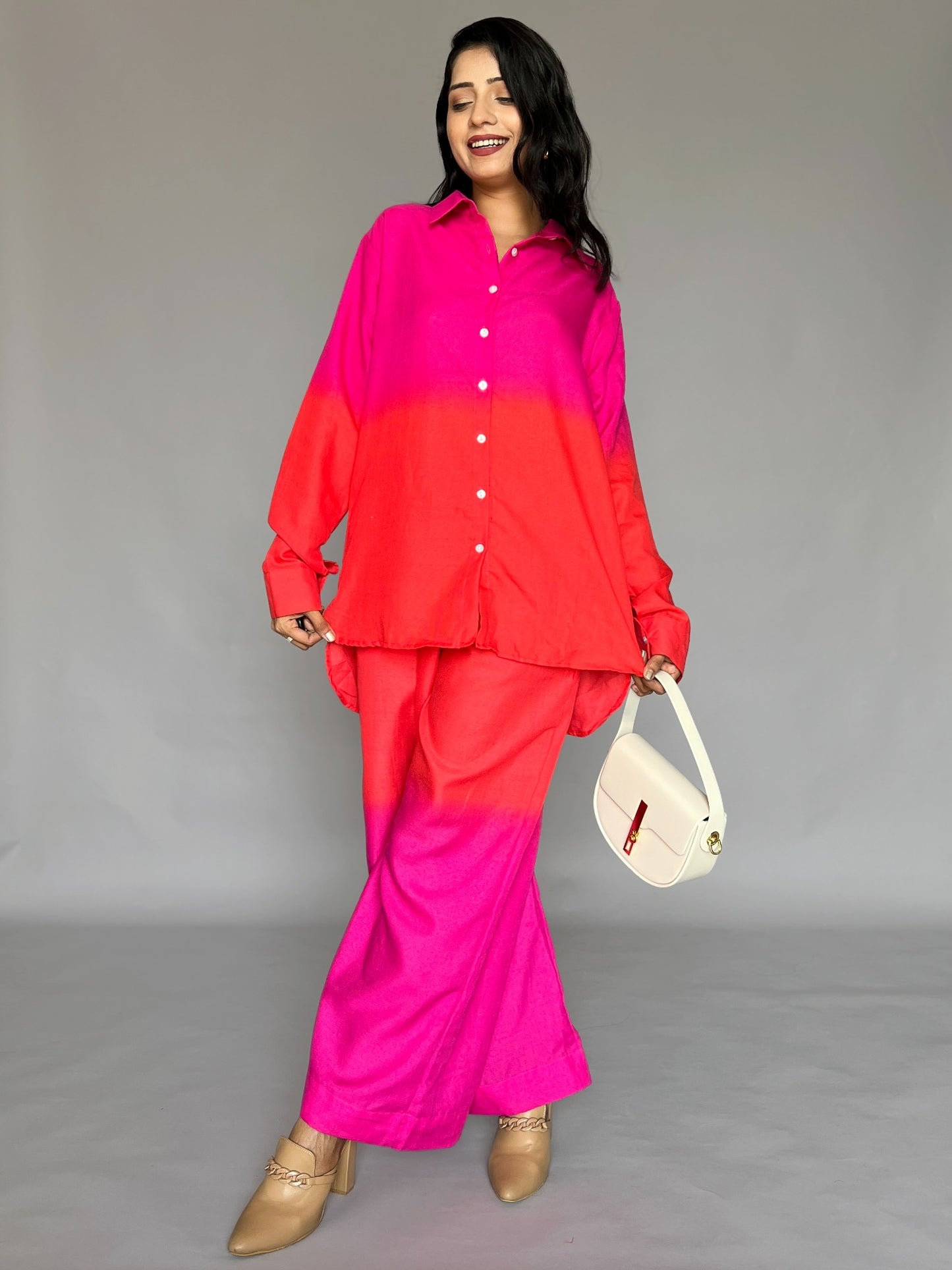 The Alia Set - Shaded Cotton Linen 2 Piece Co-ord Set