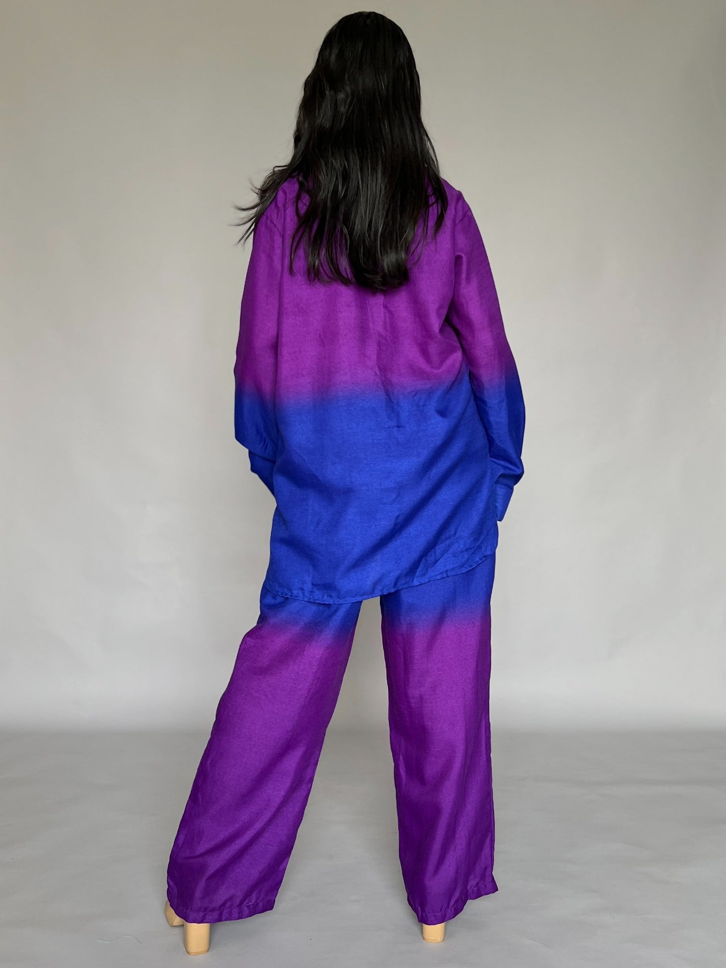 The Alia Set - Shaded Cotton Linen 2 Piece Co-ord Set