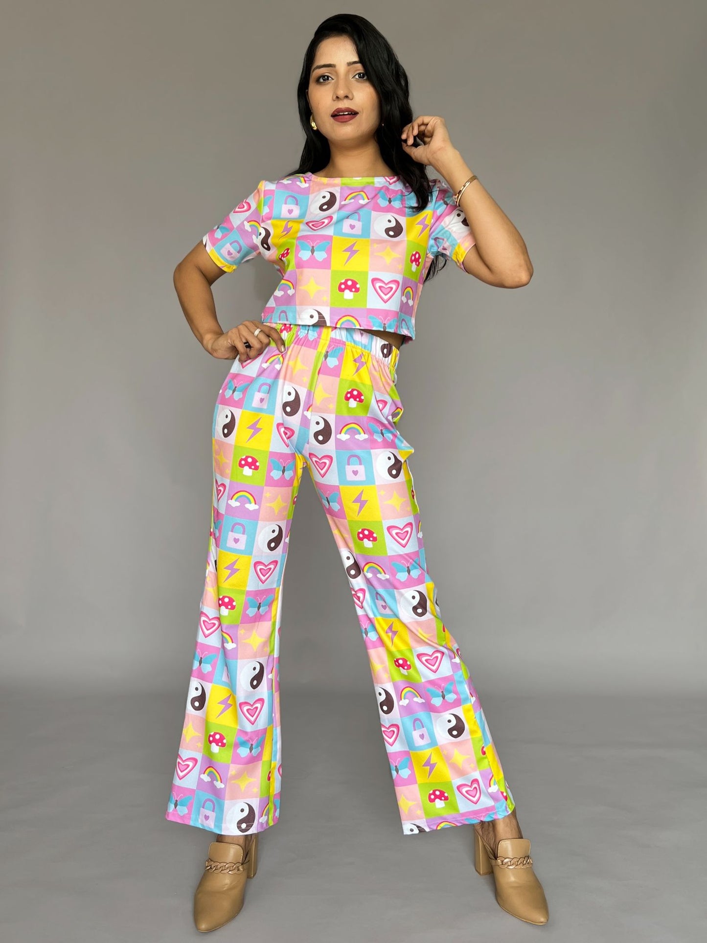 Pastel Graphic Print Co-Ord Set