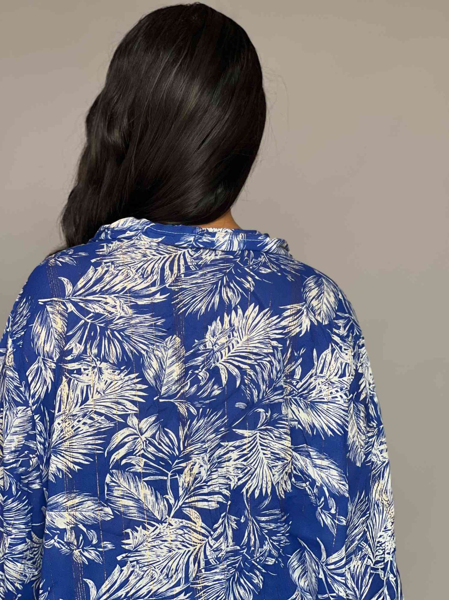 Blue Tropical Print 2 Piece Co-ord Set for Women