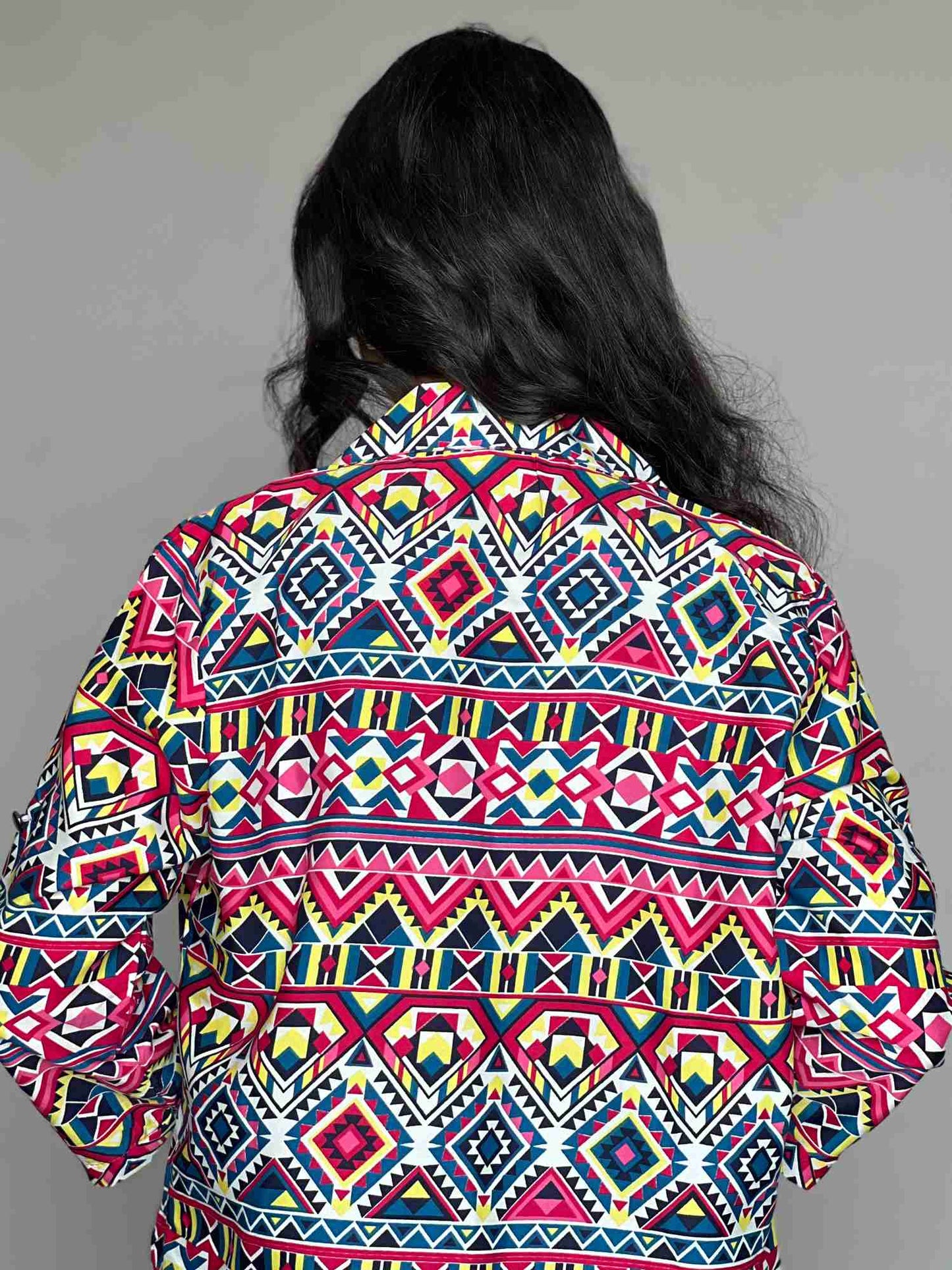 Tribal Print Blazer Pants Co-Ord Set- 3 Piece