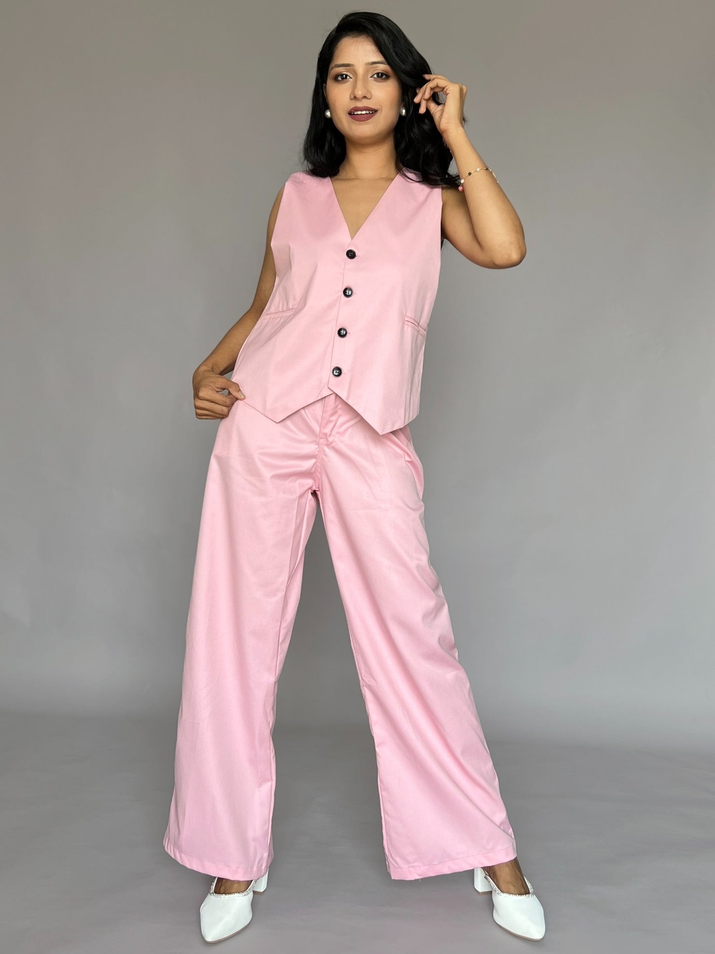 Sleeveless Vest Pants Co-Ord Set - 2 Piece