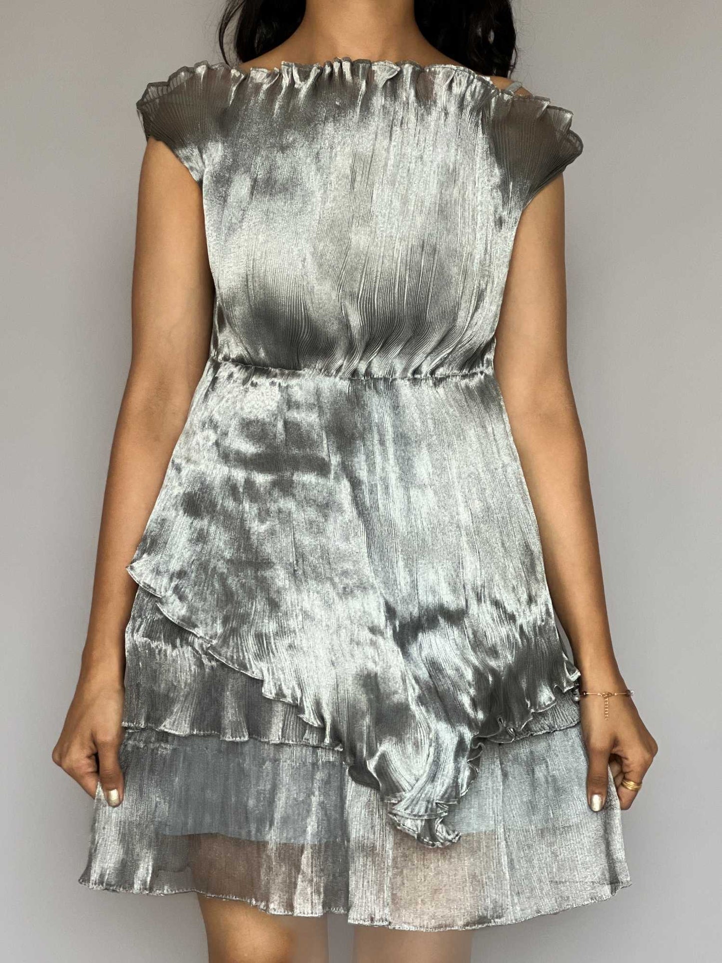 Gray Pleated 2 Piece Co-ord Set
