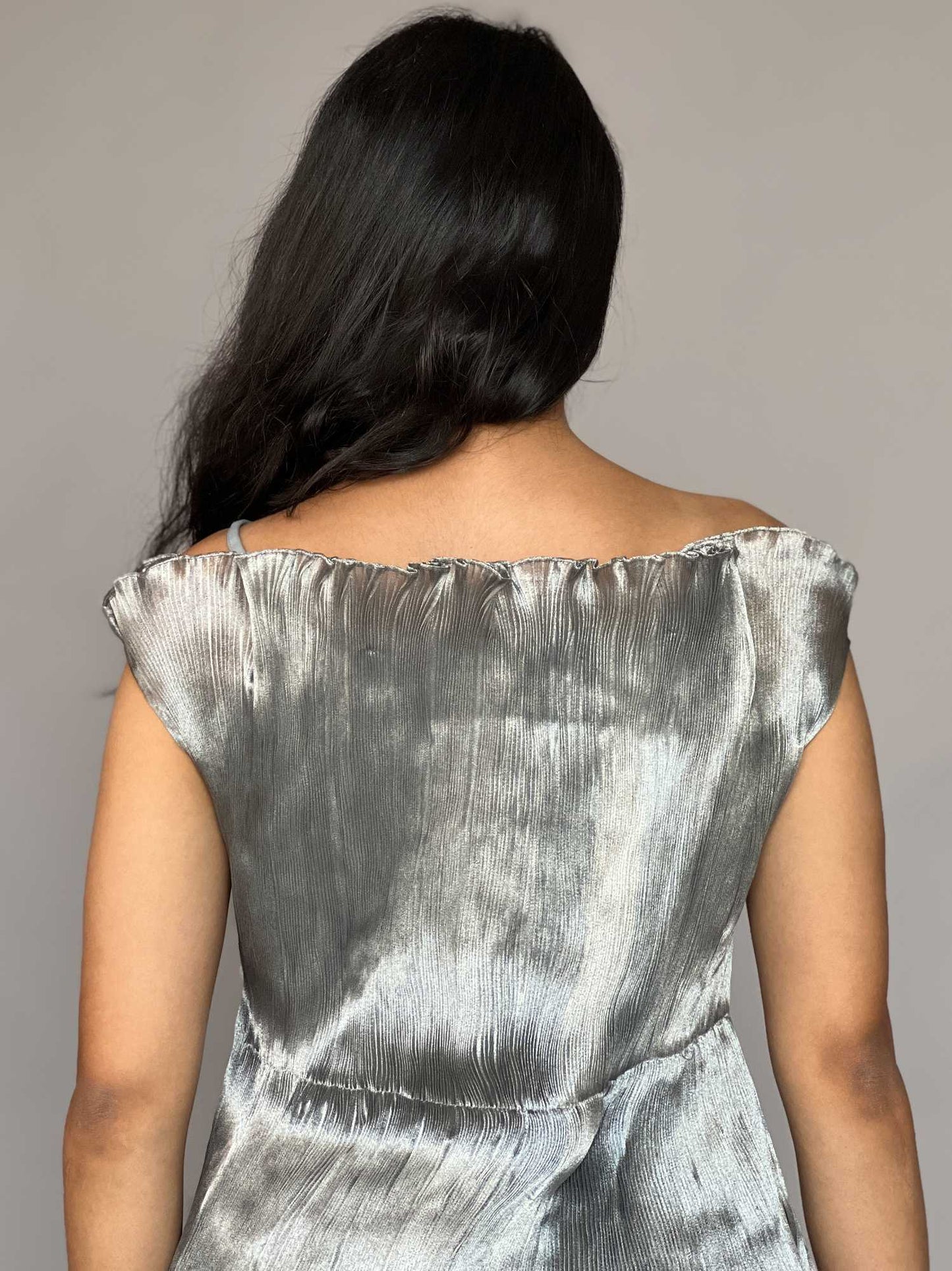 Gray Pleated 2 Piece Co-ord Set