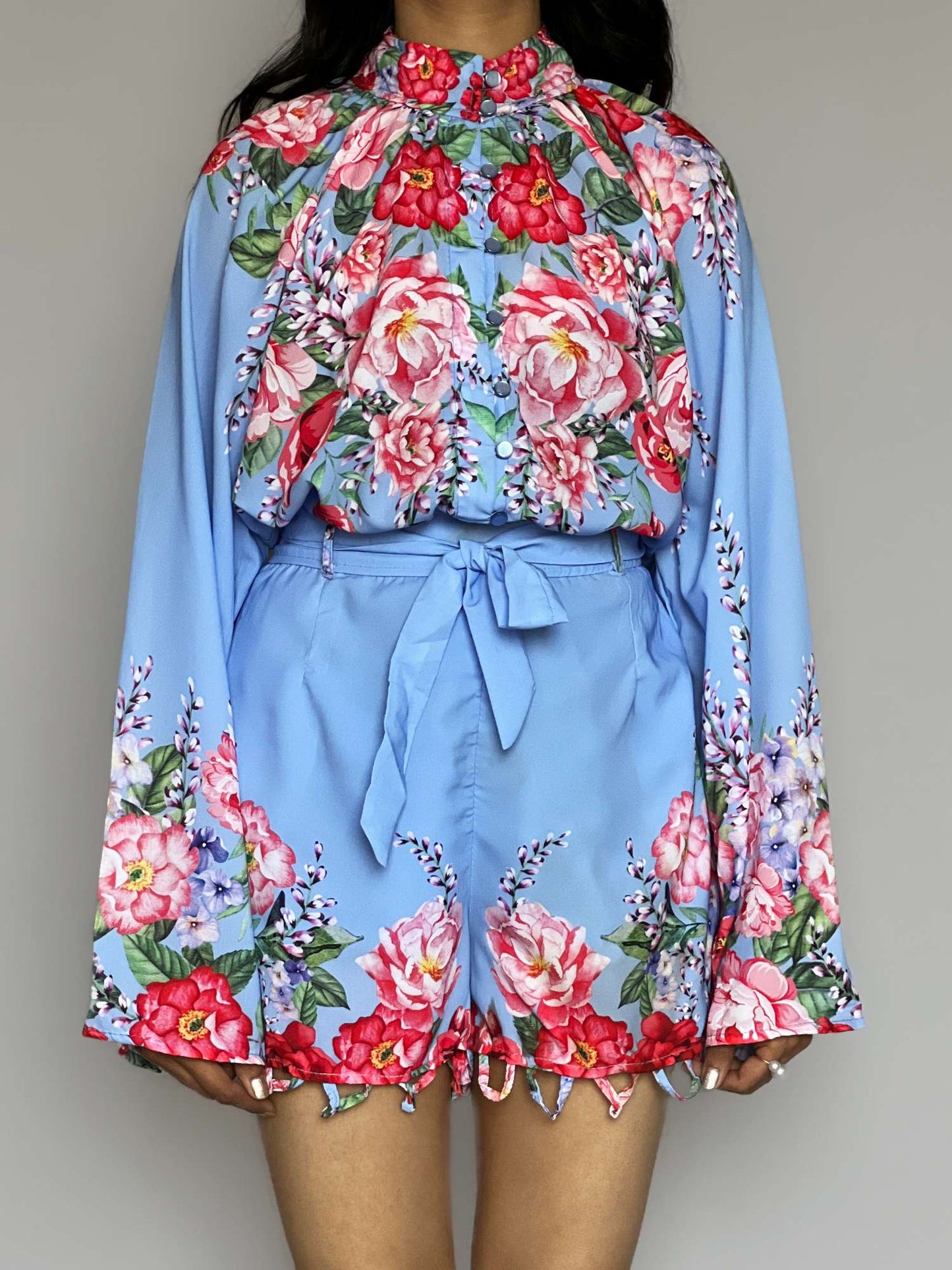Floral High Neck Shorts Co-ord โ 2 Piece
