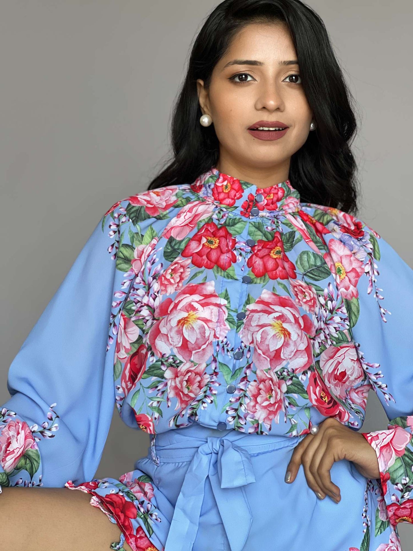 Floral High Neck Shorts Co-ord โ 2 Piece