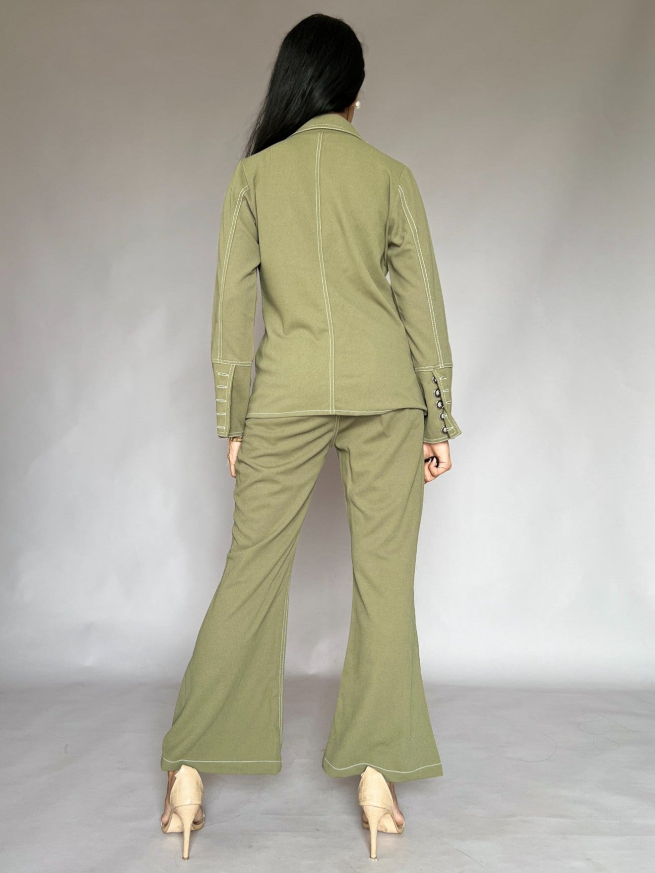 Olive Green Flared Pant Co-Ord Set