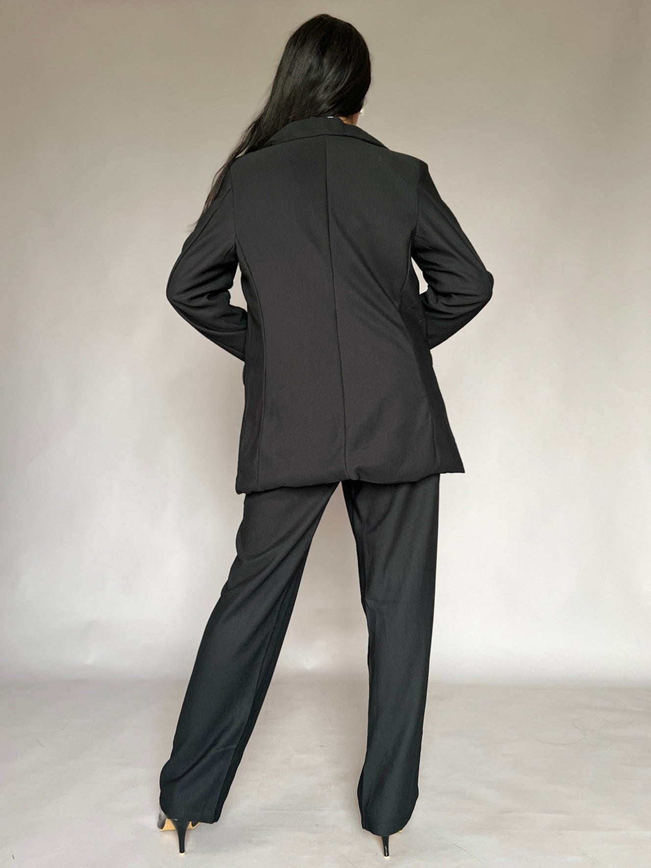 Black Three-Piece Blazer Co-Ord Set