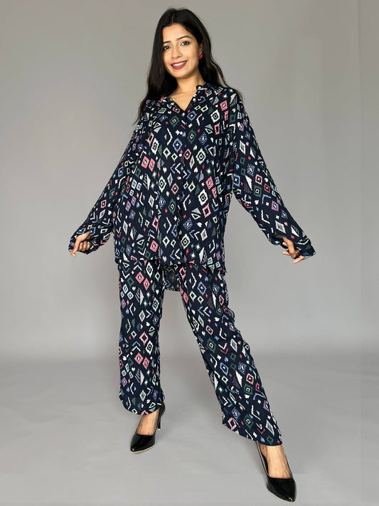 Abstract Print 2 Piece Coord Set