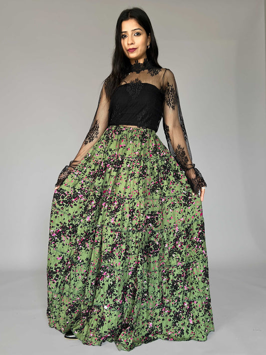 Indo-western  Skirt-Top Coord Set