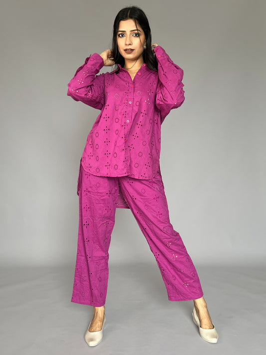Solid Color 2 Piece Pants Coord Set