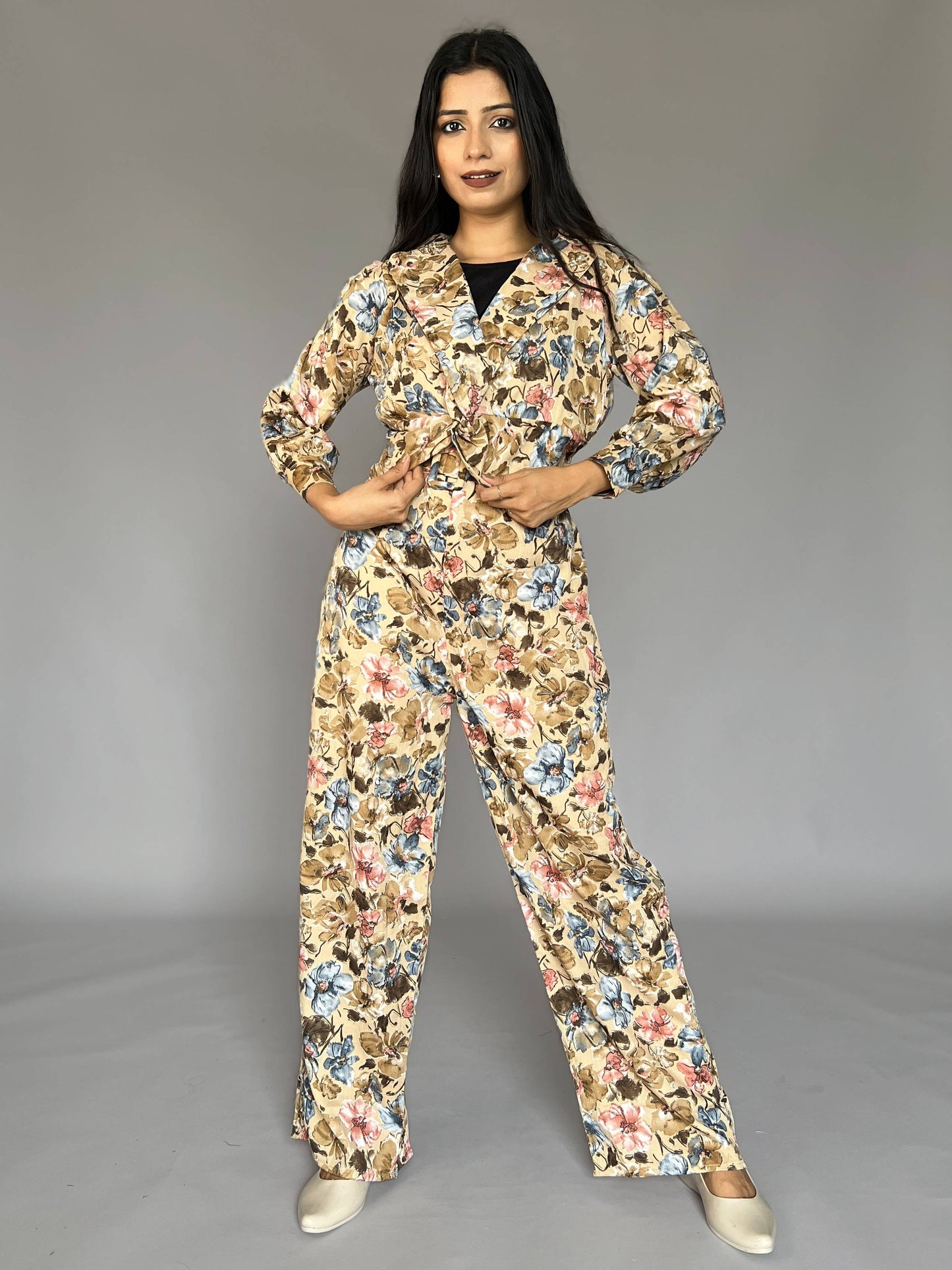 Floral Printed 2 Piece Coord Set