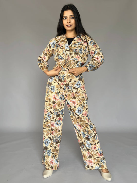 Floral Printed 2 Piece Coord Set